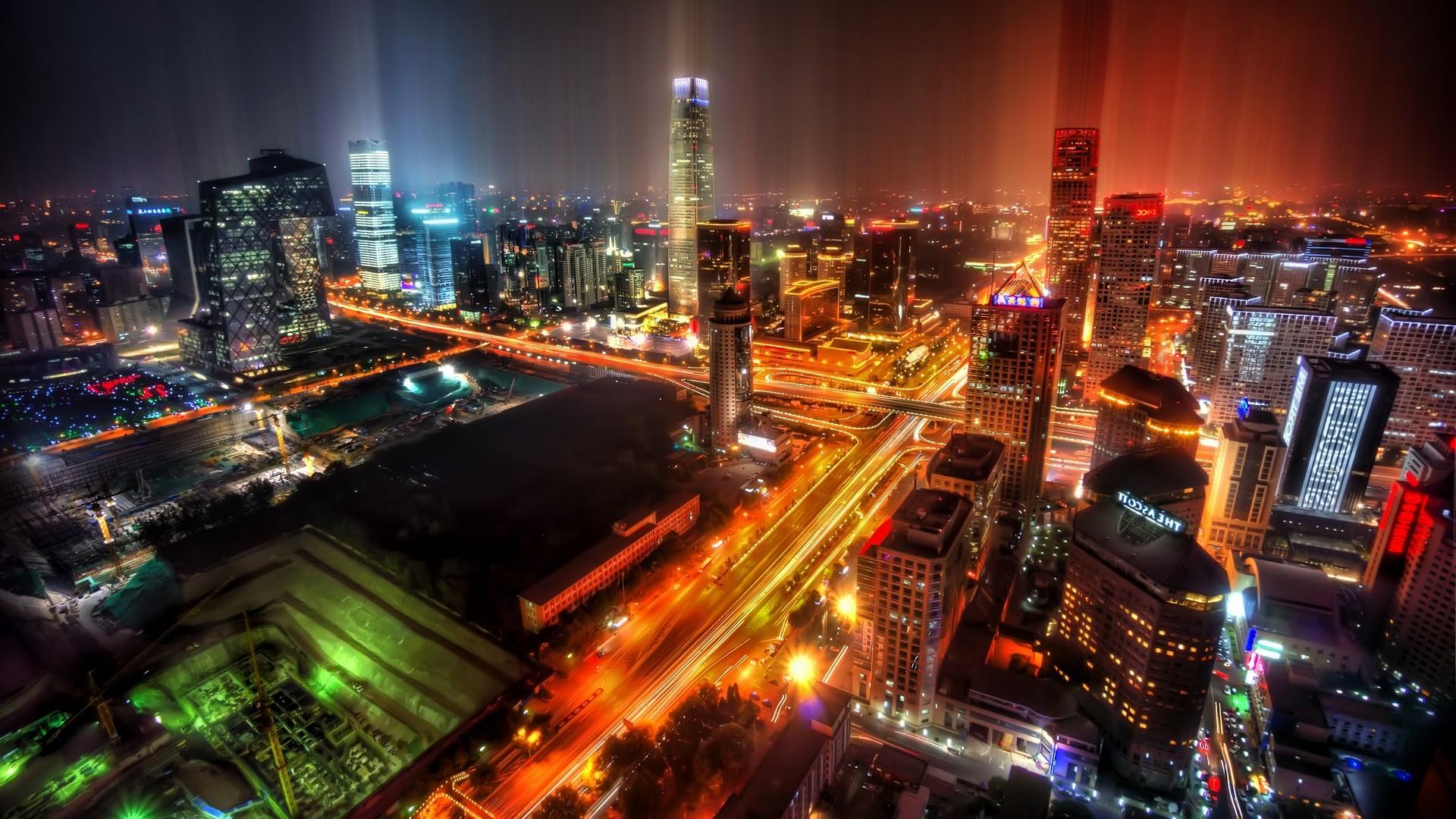 1920x1080 cityscape, Night, Digital Art Wallpaper HD / Desktop and Mobile Background