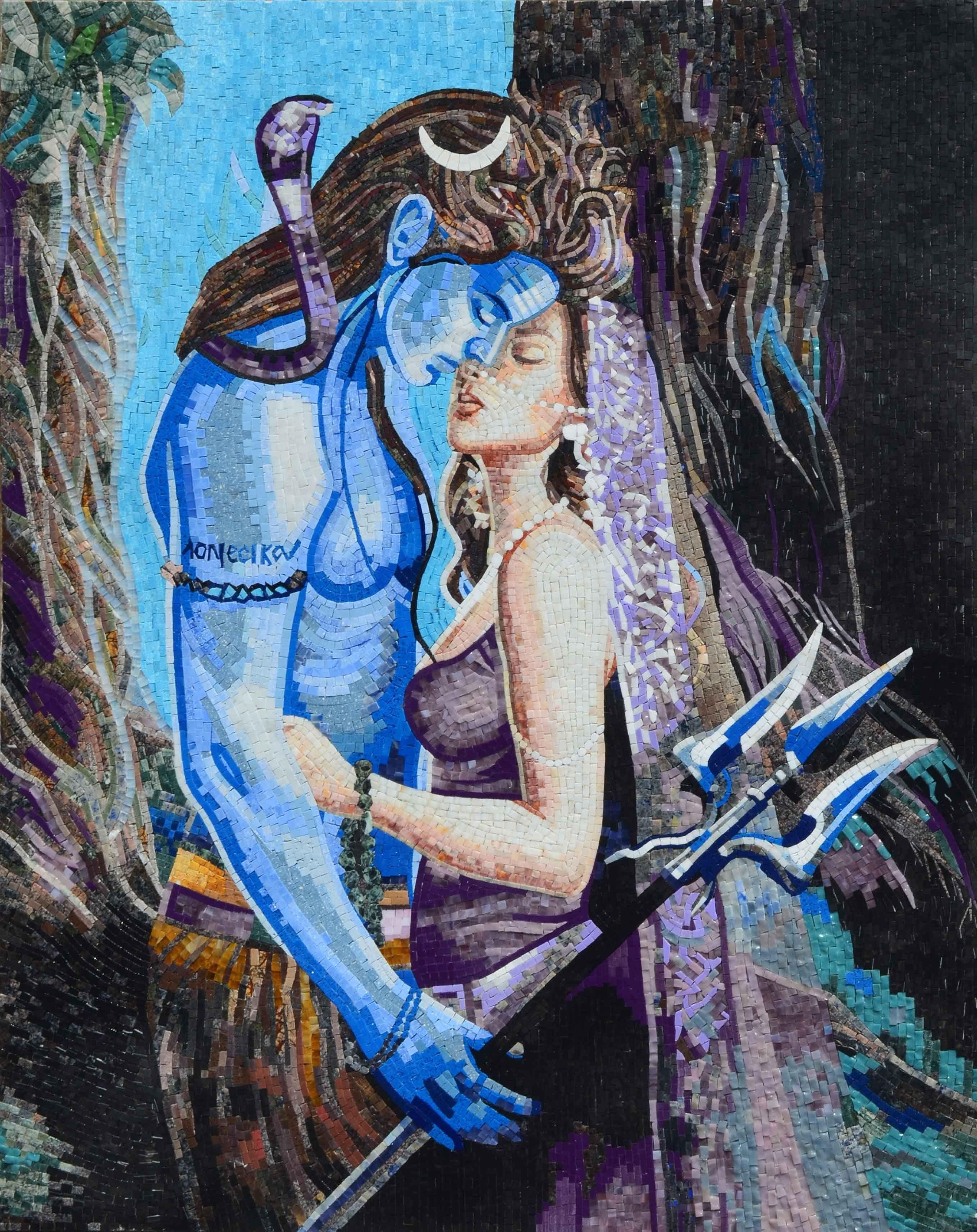 2717x3425 Mosaic Art Shiva and Shakti. Lord shiva, Lord shiva painting, Shiva