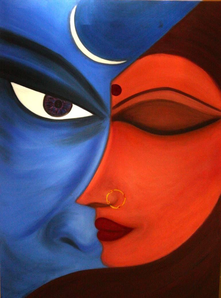 770x1036 Original Abstract Painting by Darpan Kaur. Abstract Art on Canvas. Shiva & Shakti. Original abstract art painting, Indian art paintings, Art painting gallery