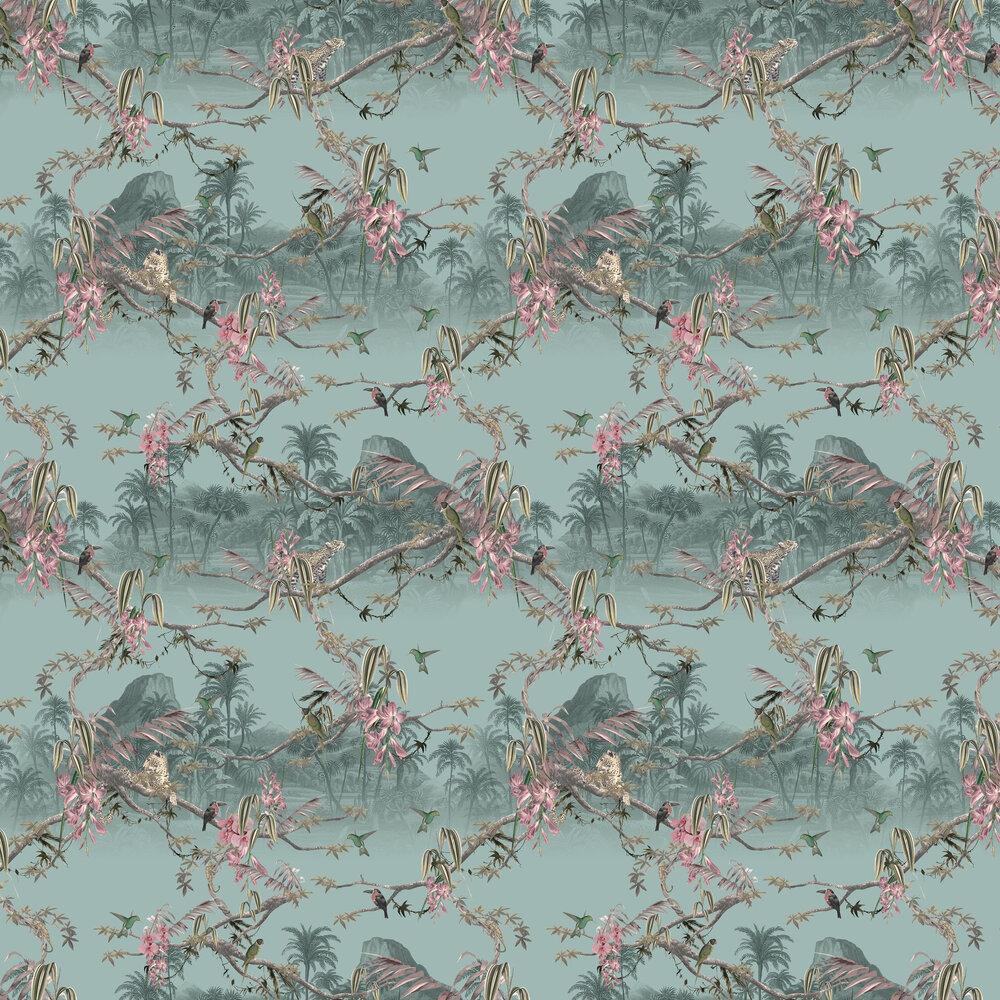 1000x1000 Hibiscus by Ted Baker Blue : Wallpaper Direct
