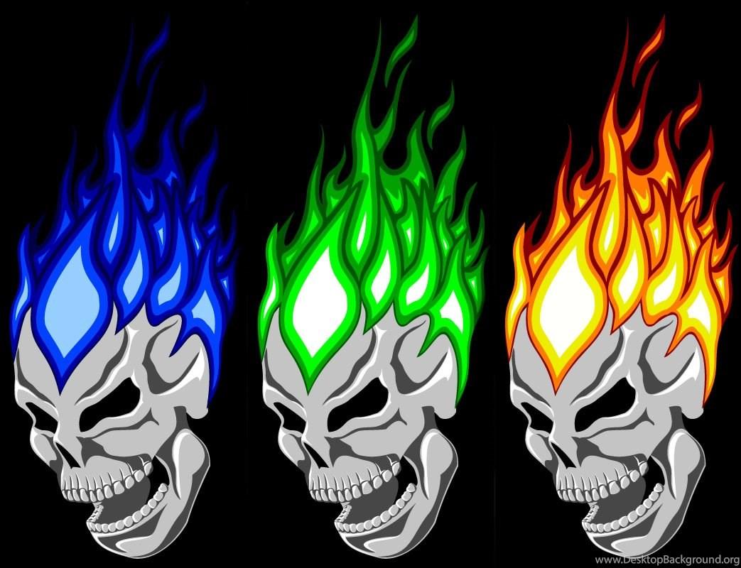 1043x800 Jestingstock.com Green Flaming Skull Wallpaper Desktop Background
