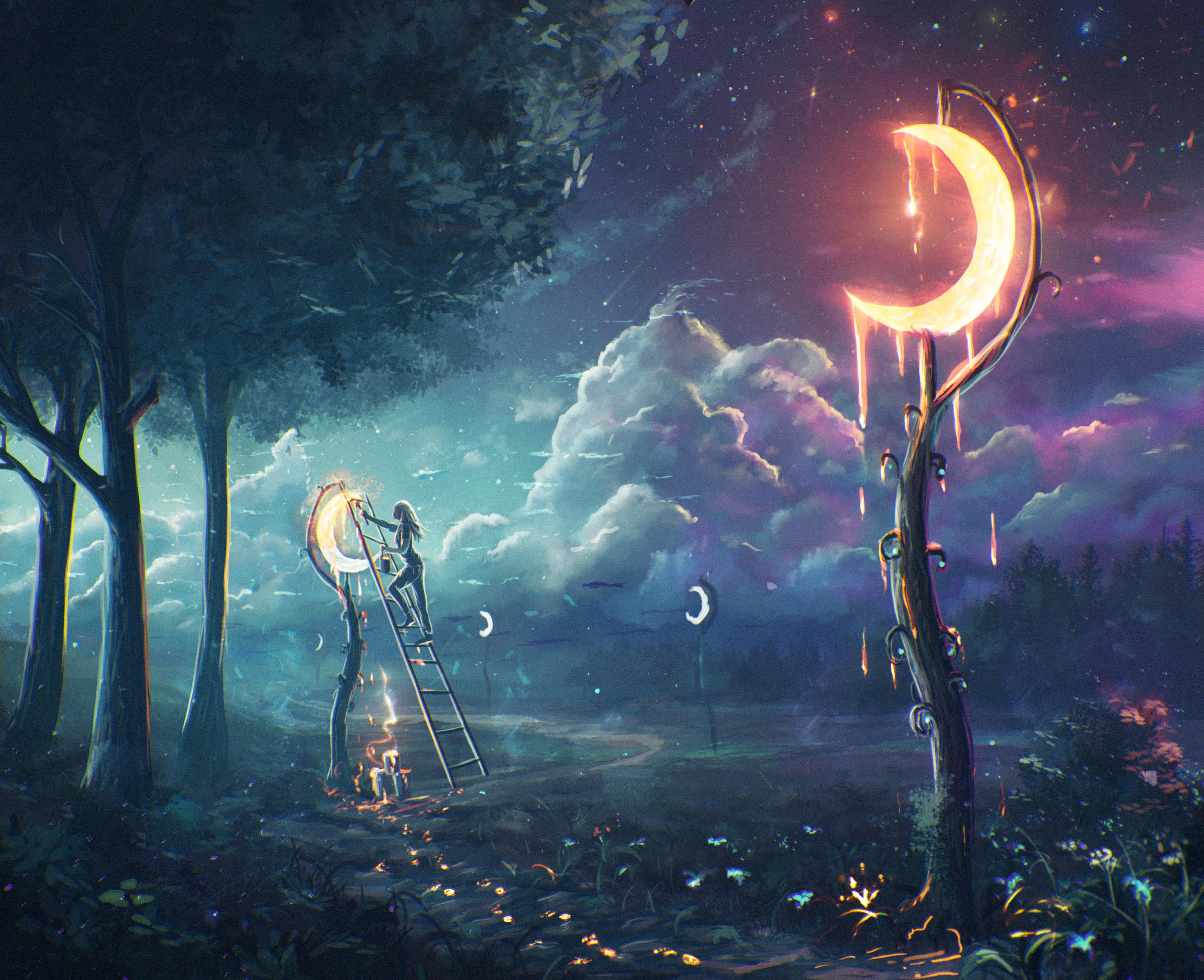 3500x2850 Picture Fairies Nature Fantasy Sky Fantastic world Clouds 3500x2850