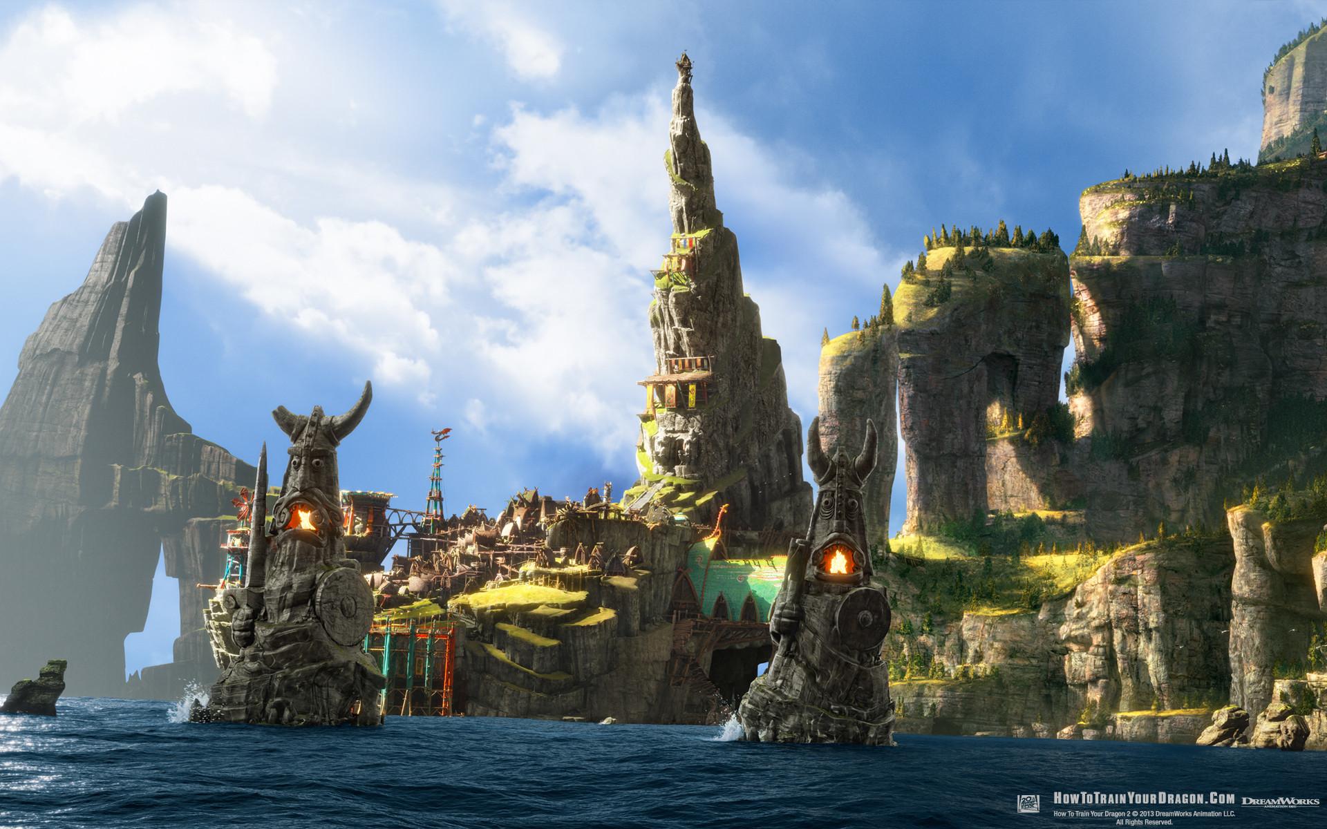 1920x1200 Isle of Berk from How to Train Your Dragon 2 Desktop Wallpaper