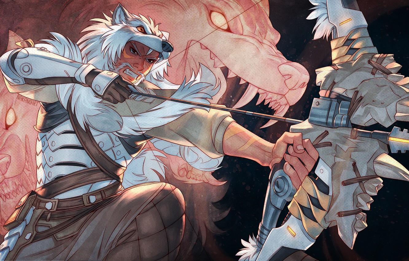 1332x850 Wallpaper bow, arrow, art, Archer, overwatch, hanzo, okami hanzo image for desktop, section игры