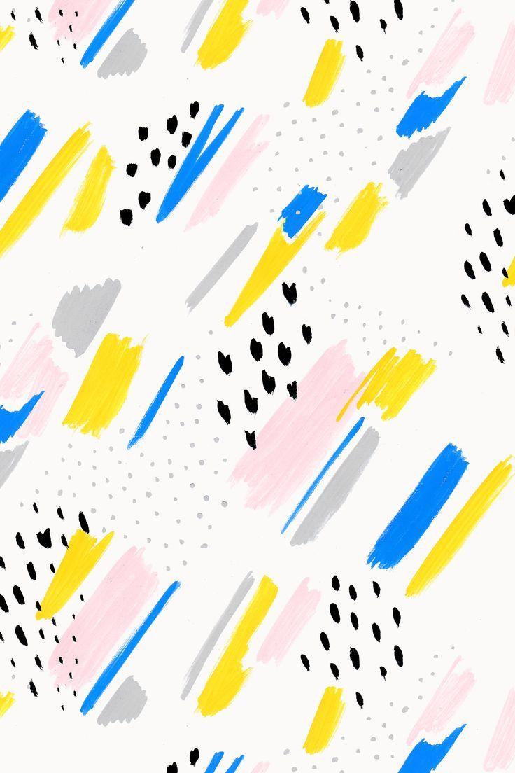 736x1104 Colorful brush strokes pattern. yellow pink blue and black palette. Pattern wallpaper, Brush strokes pattern, Pattern art