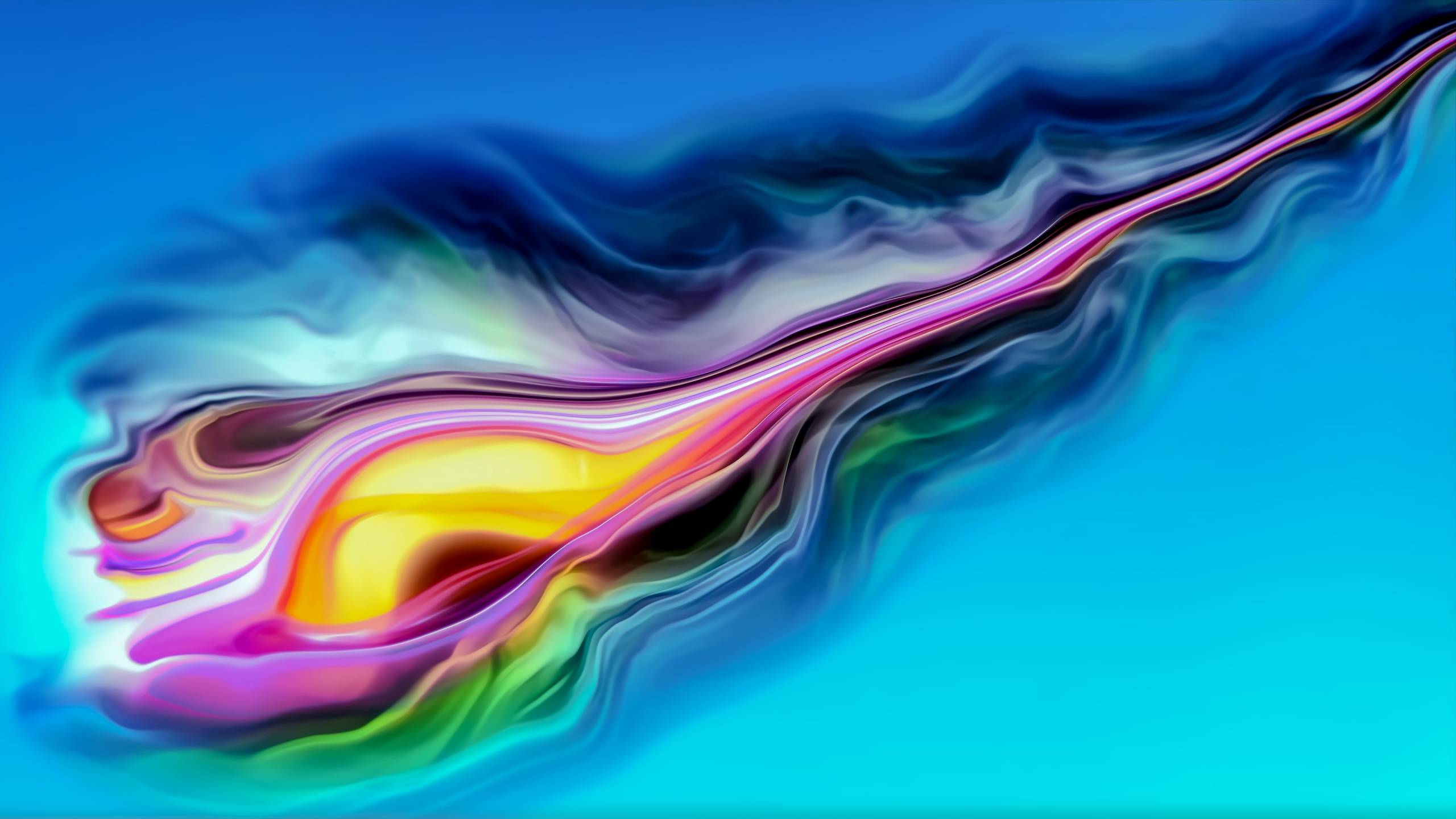 2560x1440 Blue Yellow Pink 4K Layer Forming 1440P Resolution Wallpaper, HD Abstract 4K Wallpaper, Image, Photo and Background