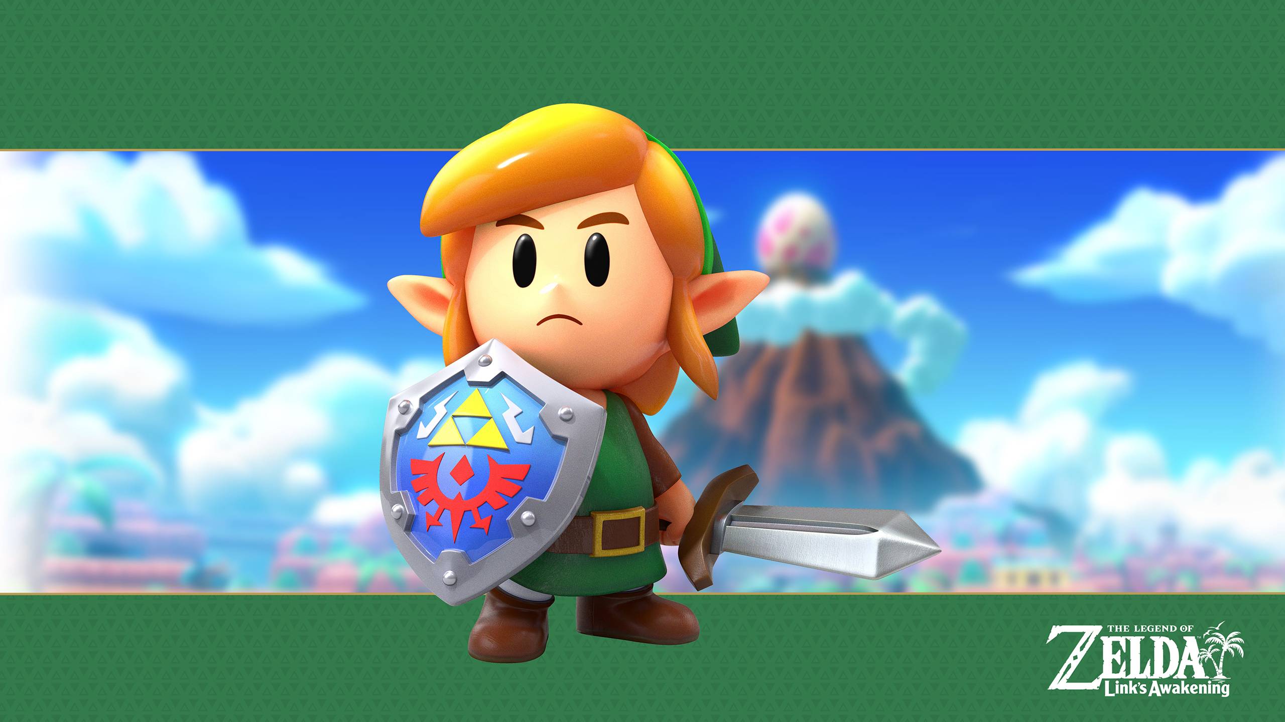 2560x1440 The Legend of Zelda: Link's Awakening Link Wallpaper. Cat with Monocle