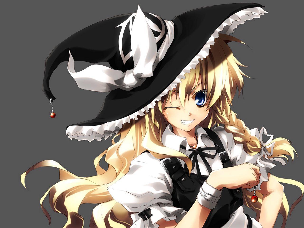 1280x960 Download wallpaper 1280x960 girl, hat, flirt, smile, suit, wizard standard 4:3 HD background
