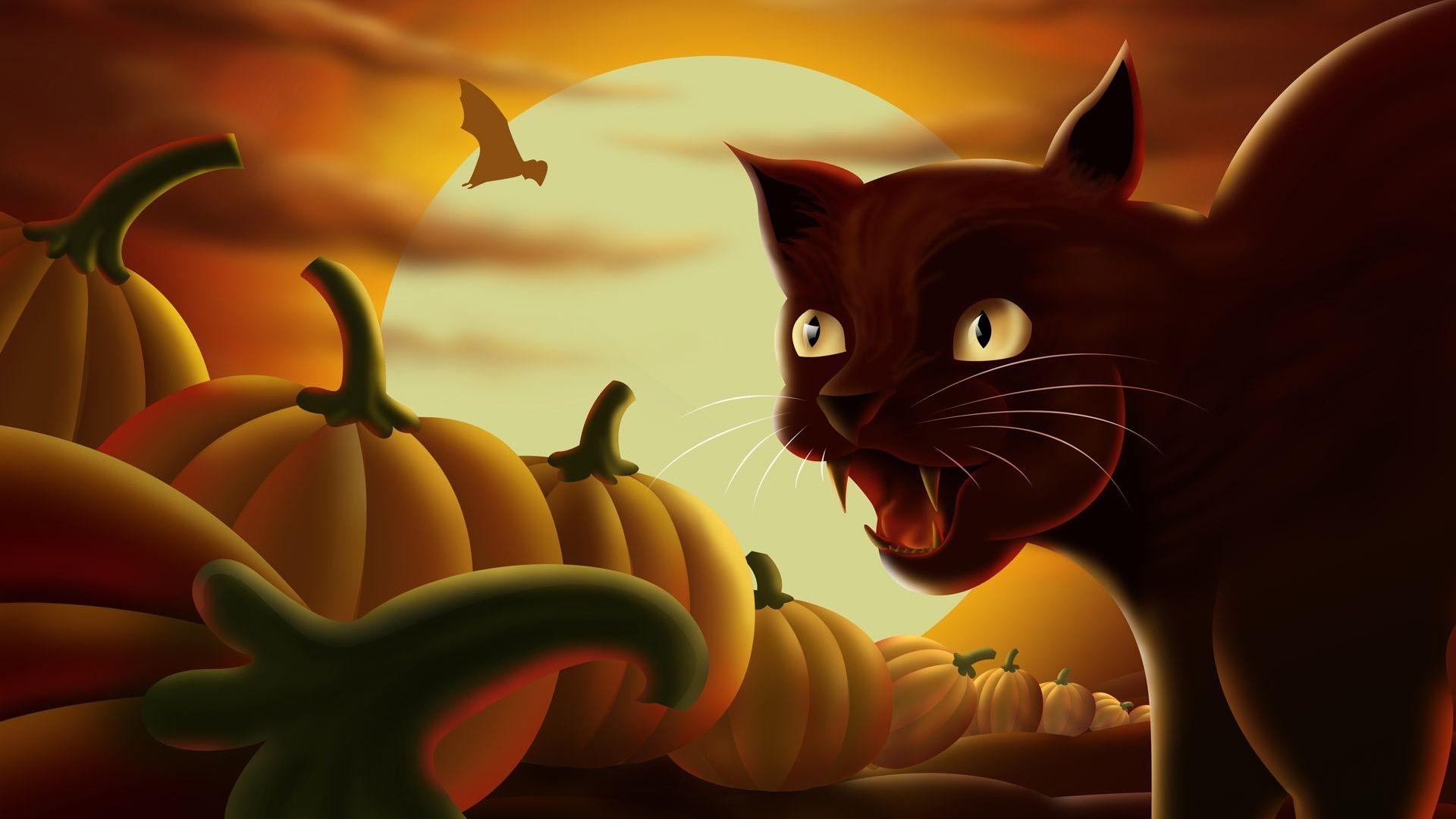 1920x1080 Wallpaper HD fondos de pantalla 3D Alta definicion. Cat wallpaper, Halloween picture, Desktop picture