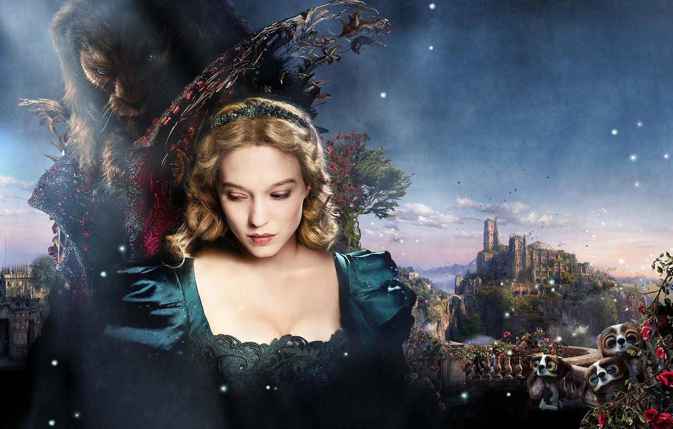 1332x850 Wallpaper Girl, Fantasy, Sky, Rose, the, and, Beauty, Wallpaper, Blonde, Castle, Prince, Beast, Beauty and the Beast, Belle, Year, Cloud image for desktop, section фильмы