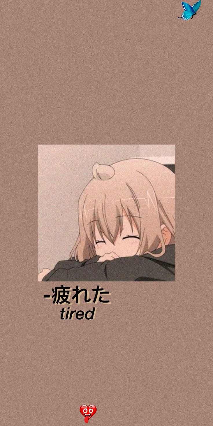 736x1470 Aesthetic Anime Brown Wallpaper