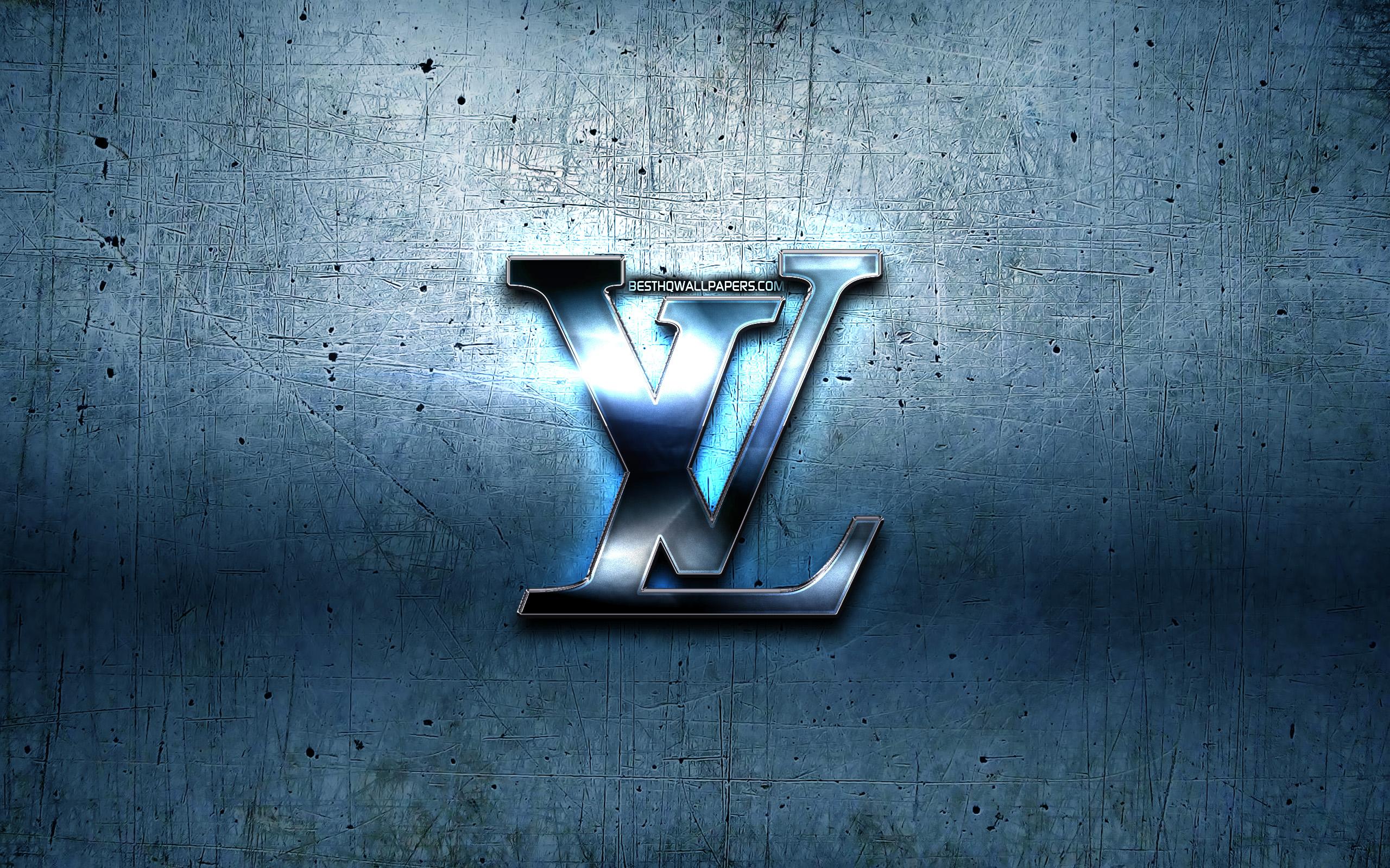 2560x1600 Download wallpaper Louis Vuitton metal logo, blue metal background, artwork, Louis Vuitton, brands, Louis Vuitton 3D logo, creative, Louis Vuitton logo for desktop with resolution 2560x1600. High Quality HD picture wallpaper