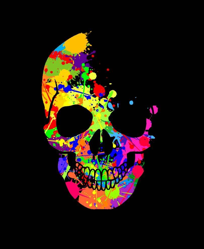 810x987 Skull Splat. Skull painting, Skull wallpaper, Skull art
