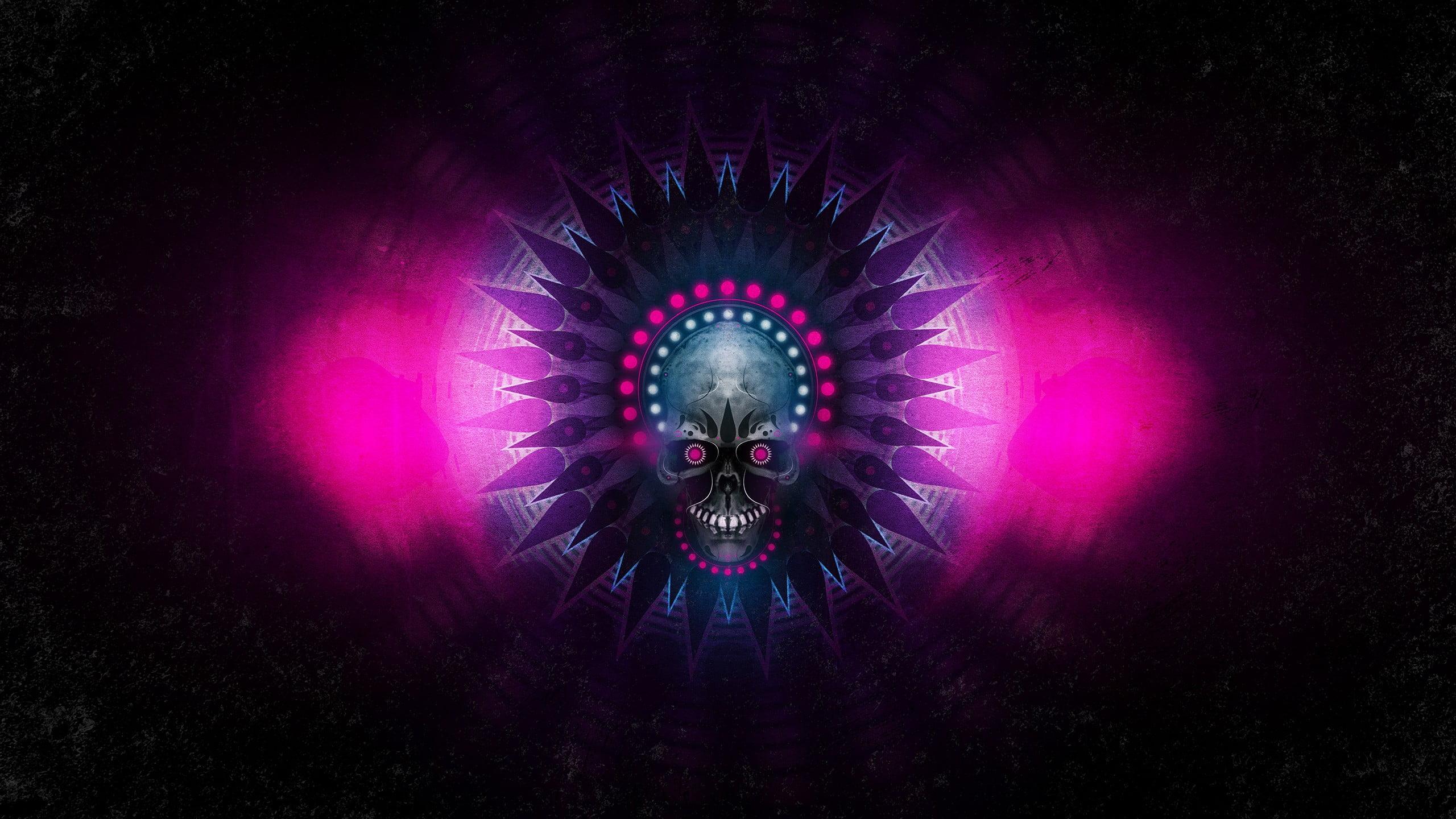 2560x1440 Psychedelic Skull HD