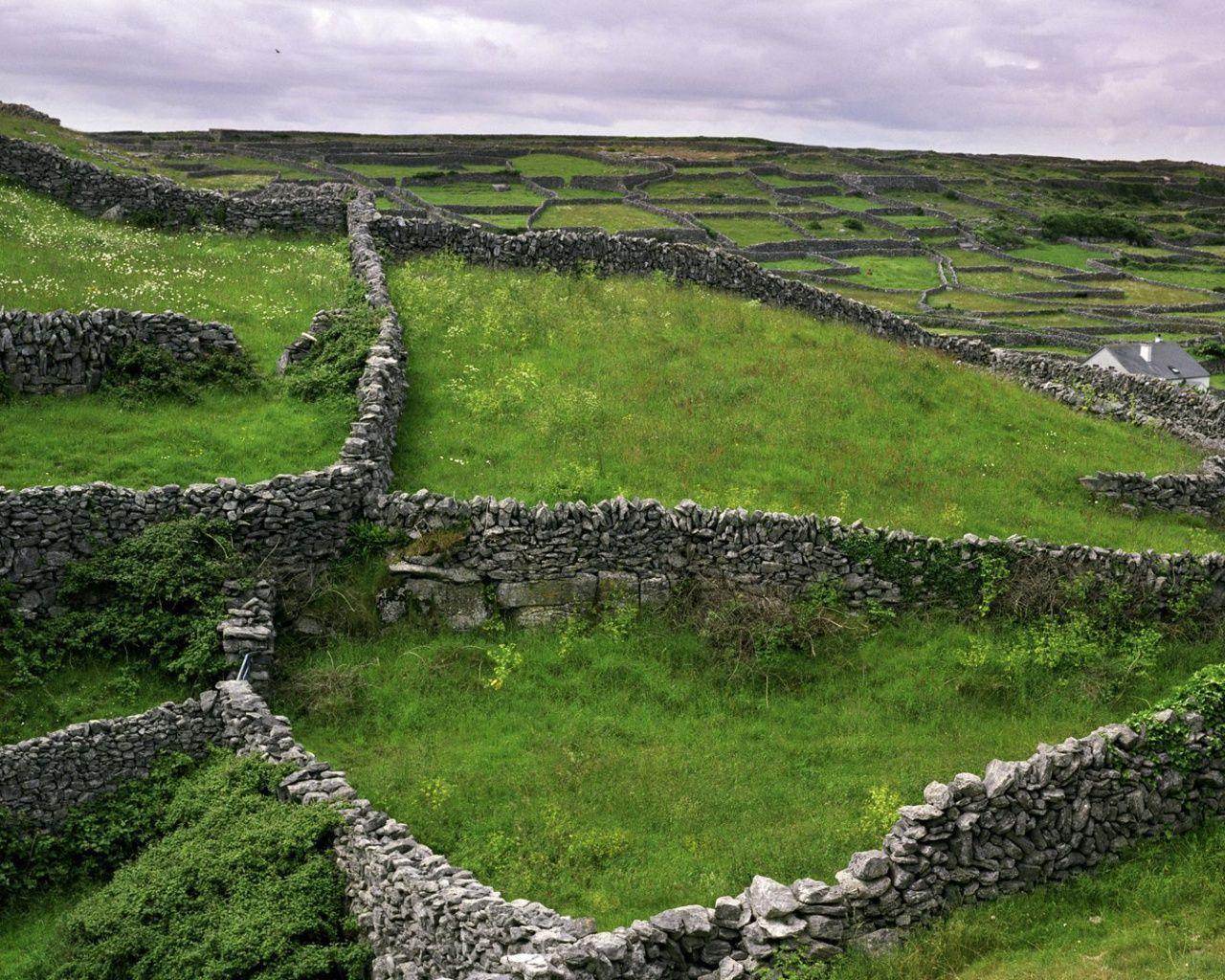 1280x1024 Beautiful Stone Fences Ireland desktop PC and Mac wallpaper