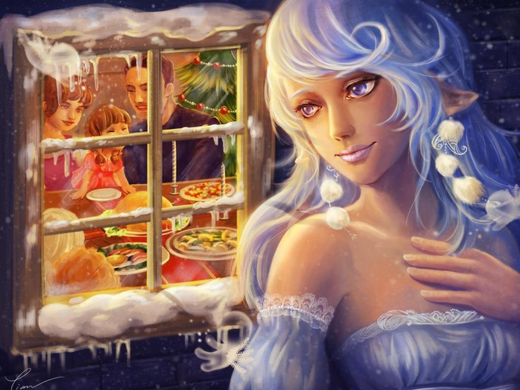 1024x768 Christmas Fairy Wallpaper