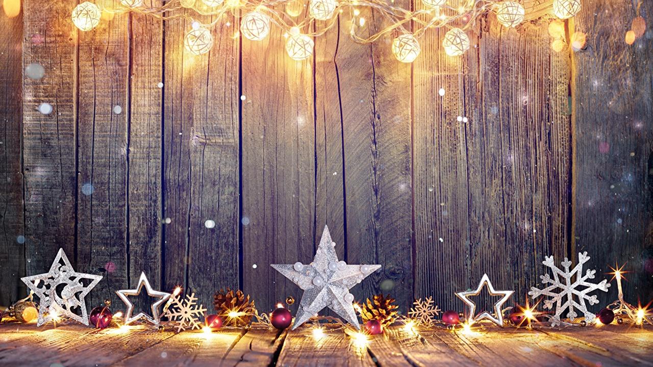 1280x720 Desktop Wallpaper New year Star decoration Snowflakes Fairy lights