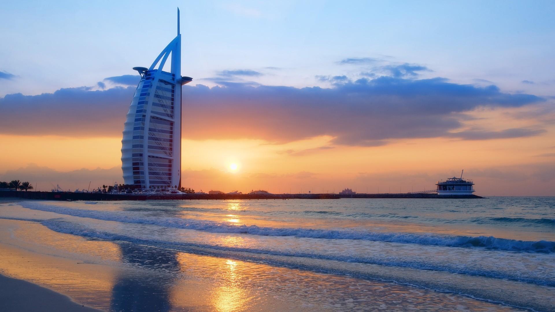 1920x1080 Download Wallpaper, Download sunset ocean dubai united arab emirates hotel skyscapes burj al arab 1920x1080 wallpaper Wallpaper –Free Wallpaper Download