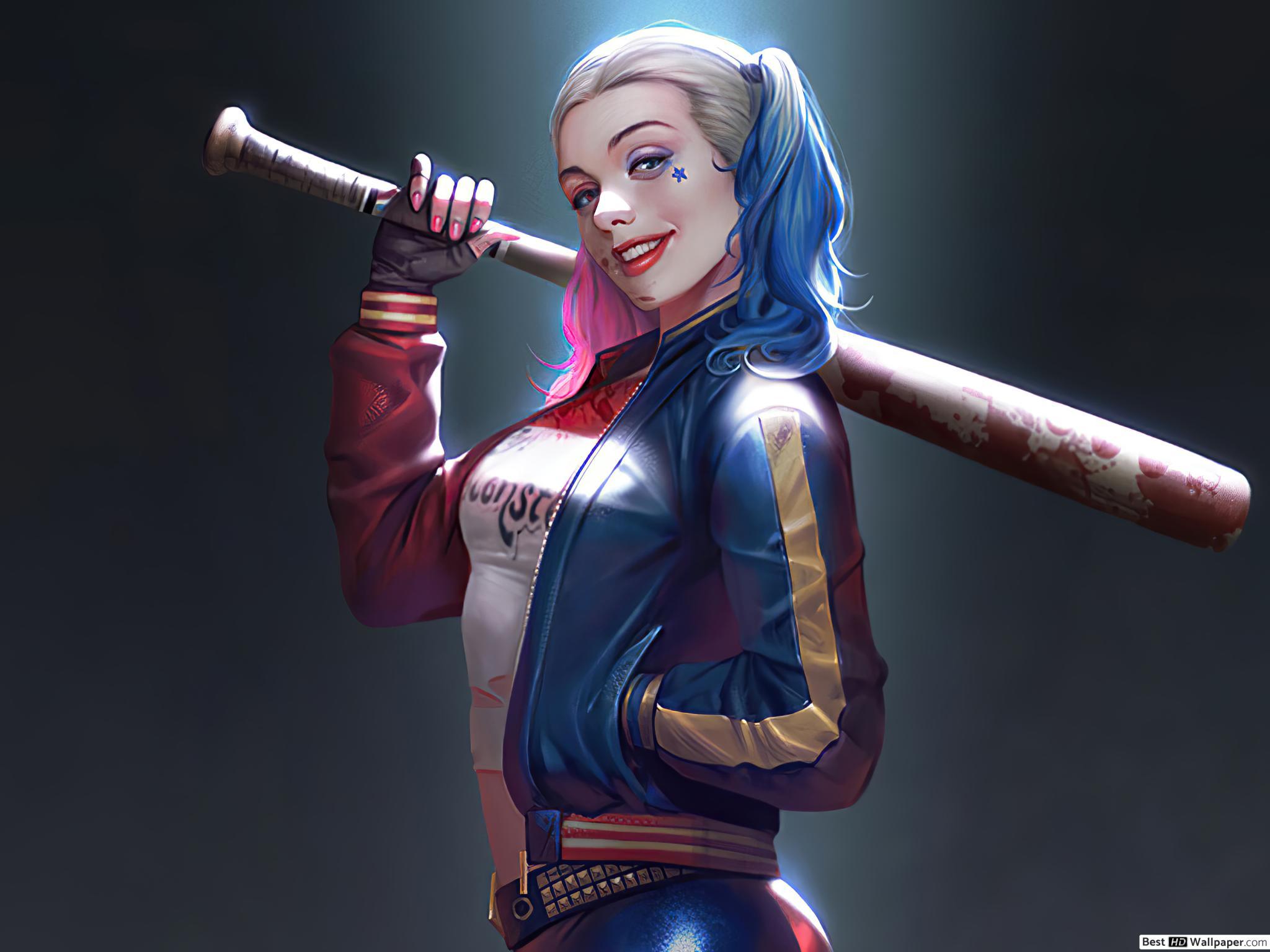 2048x1536 Harley Quinn baseball bat HD wallpaper download