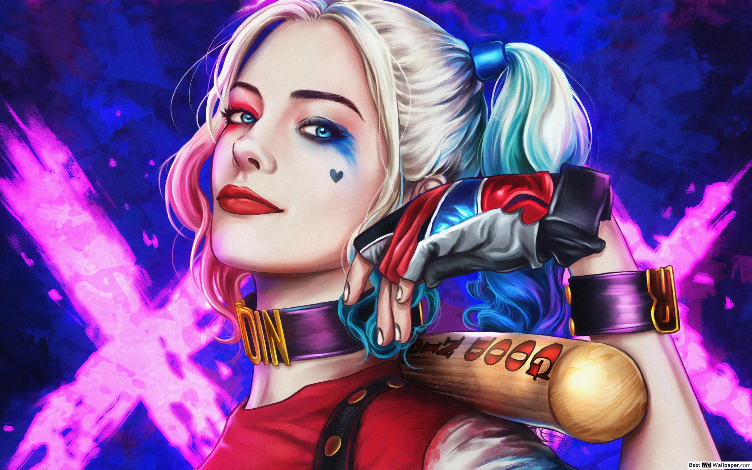 2560x1600 DC Harley Quinn baseball bat HD wallpaper download