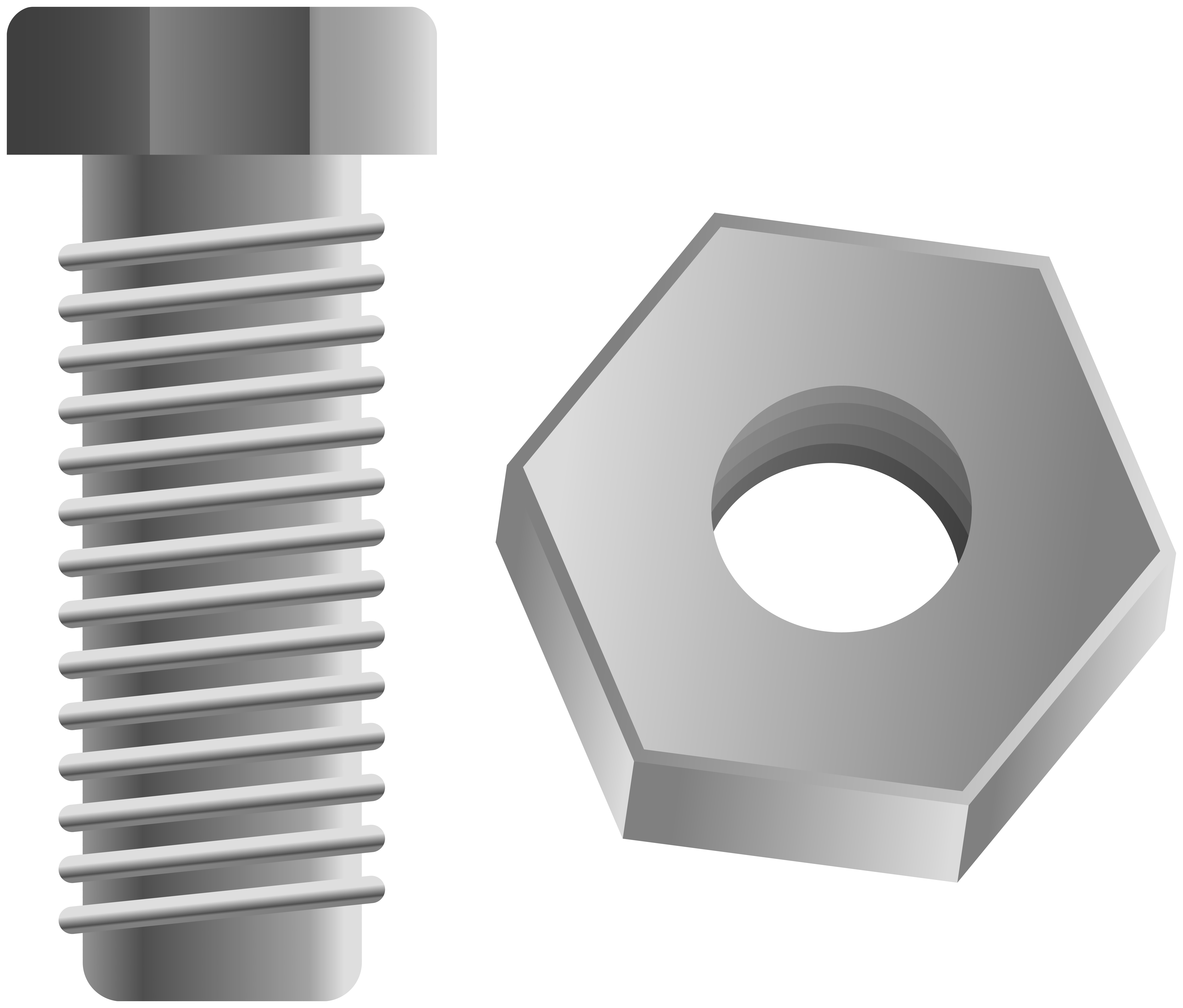 8000x6814 Bolt and Hex Nut PNG Clipart​-Quality Image and Transparent PNG Free Clipart