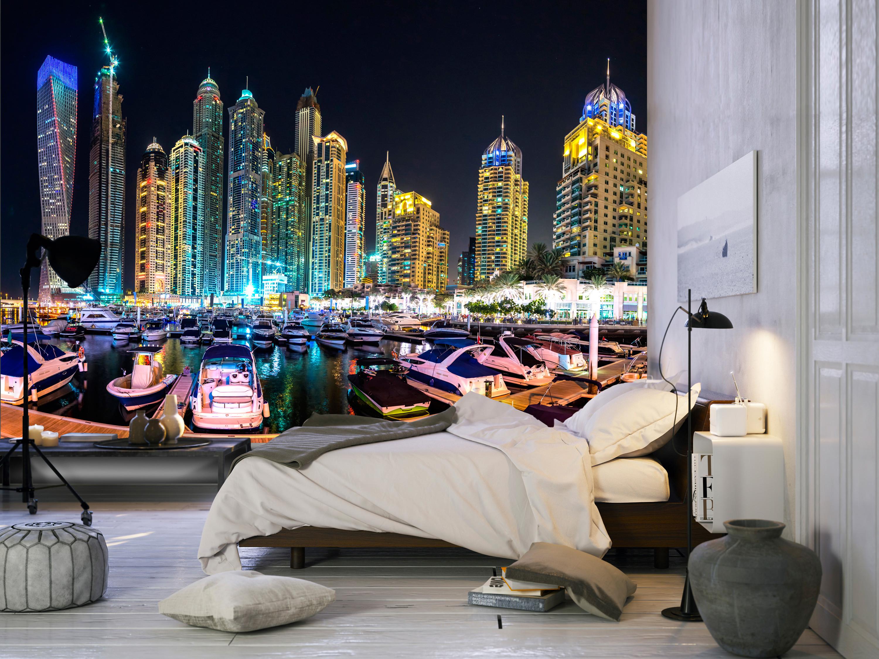 3000x2250 Photo Wallpaper Dubai: Dubai Marina at Night cities and architecture