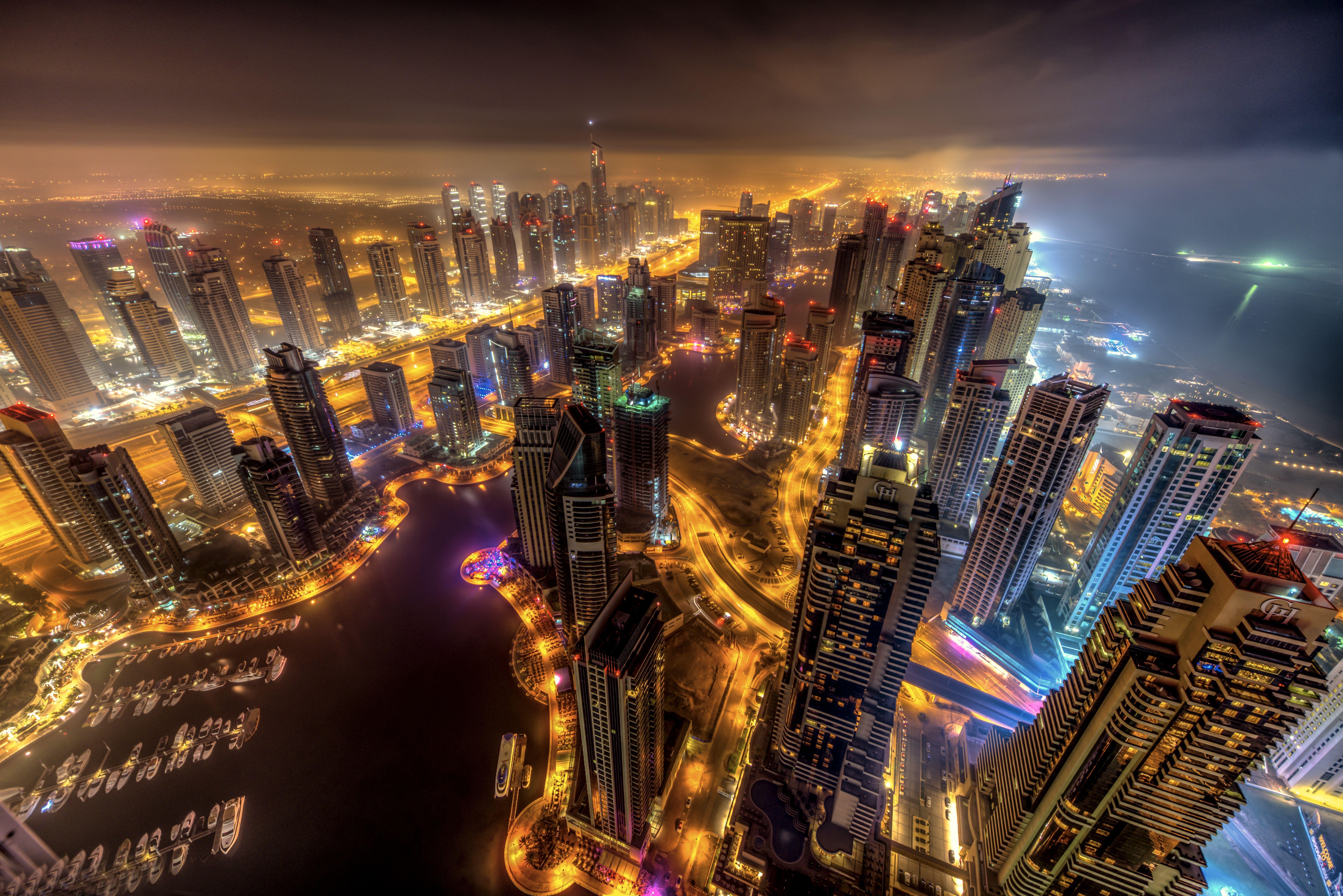 7378x4924 Dubai Marina HD Wallpaper
