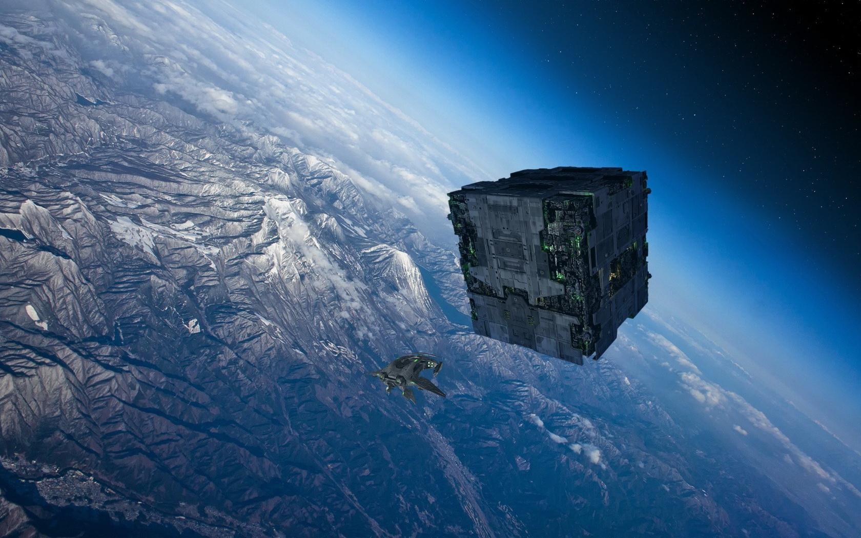 1680x1050 planet, Spaceship, S, F, , Future, Cube Wallpaper HD / Desktop and Mobile Background