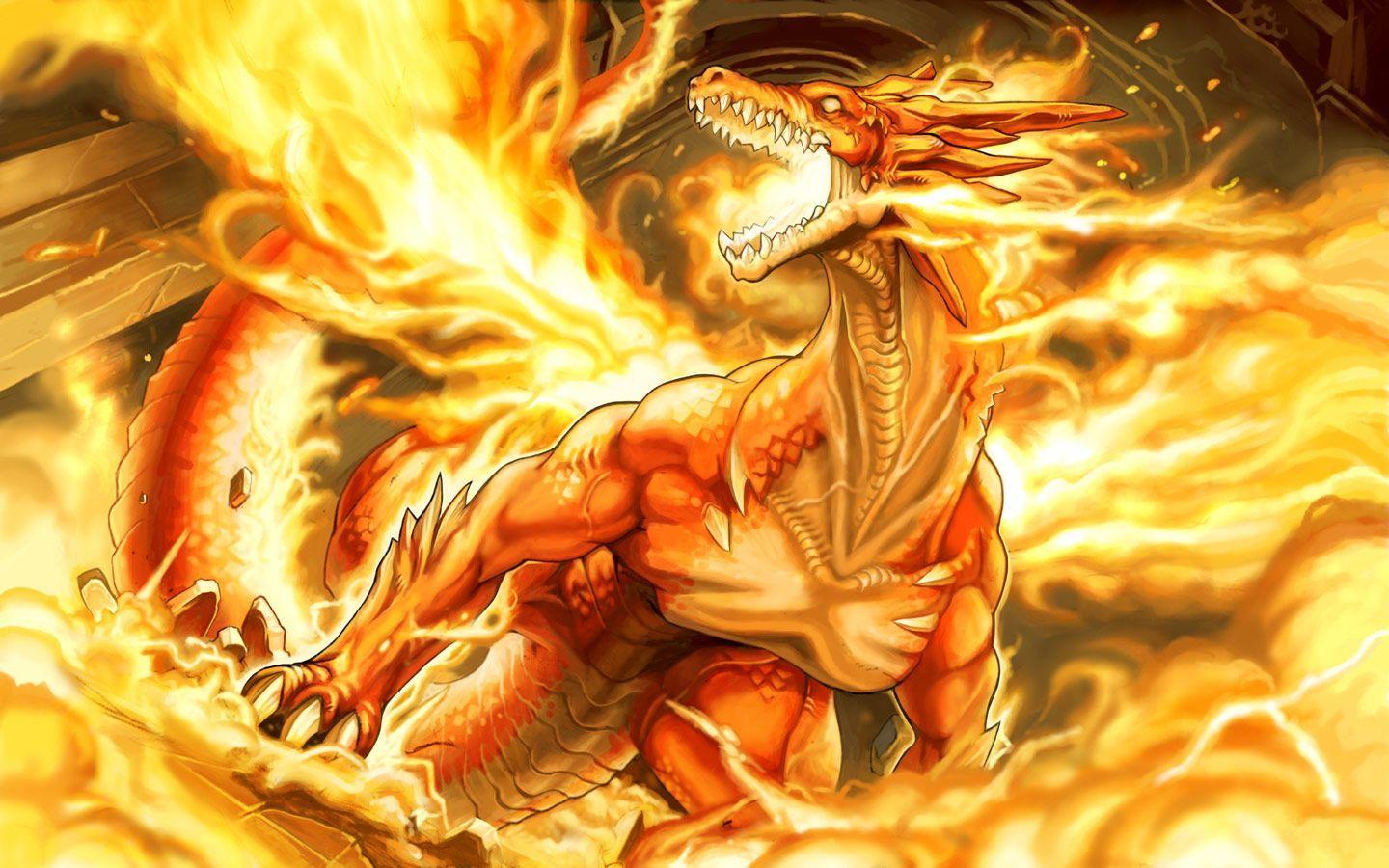 1440x900 Fire Dragon Sword Wallpaper