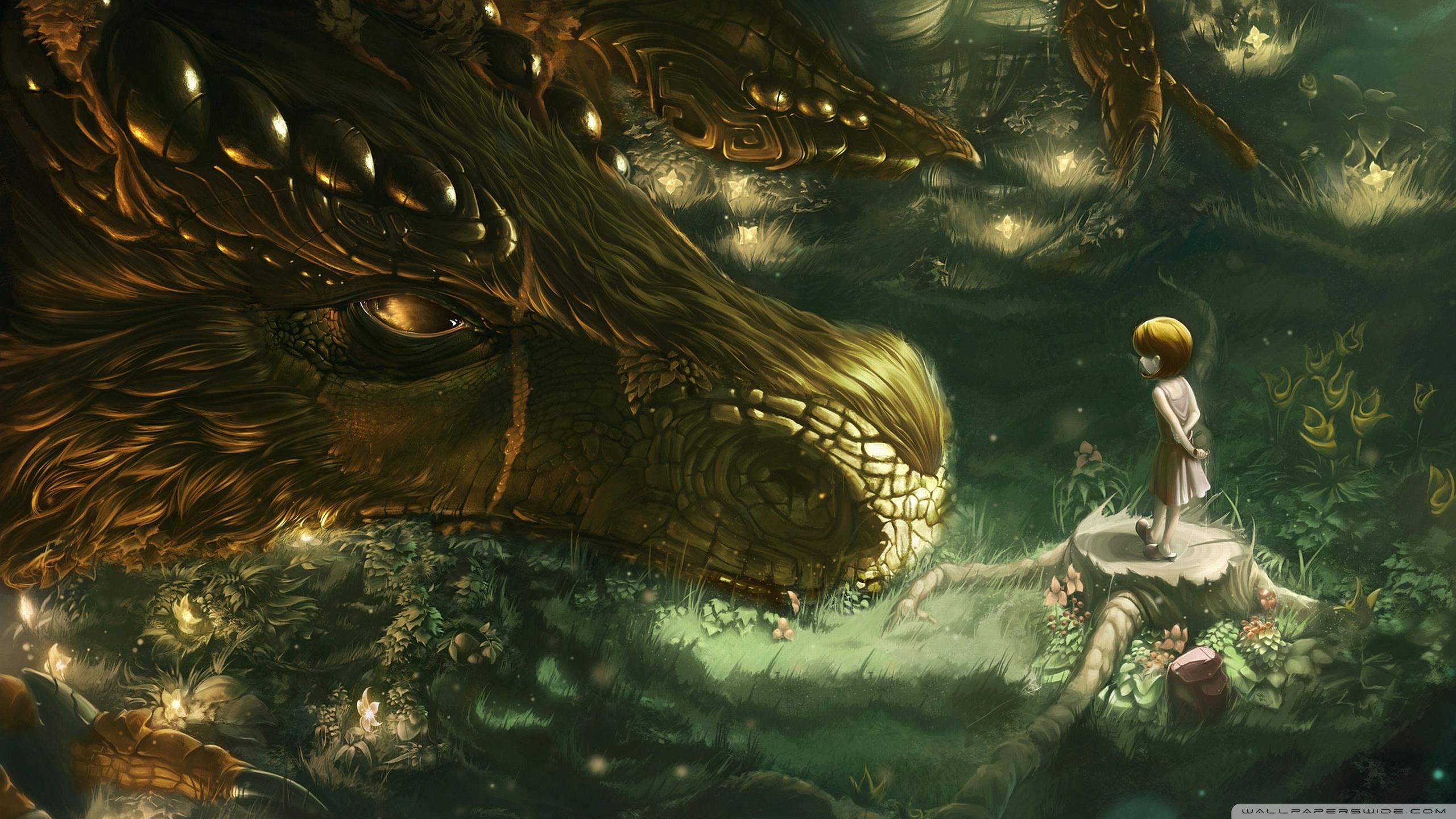 2560x1440 Golden Dragon Ultra HD Desktop Background Wallpaper for 4K UHD TV : Tablet