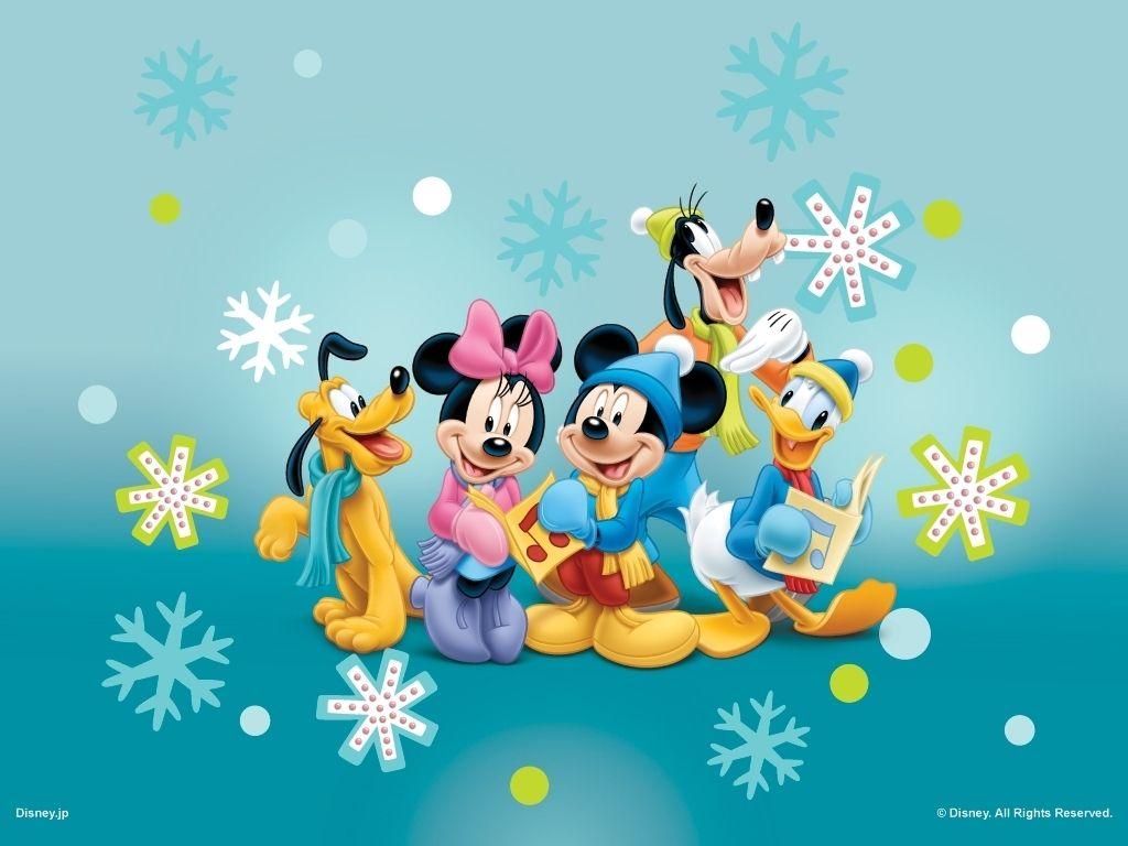 1024x768 Disney Wallpaper: Mickey Mouse and Friends Caroling Wallpaper. Mickey mouse wallpaper, Mickey mouse and friends, Mickey mouse christmas
