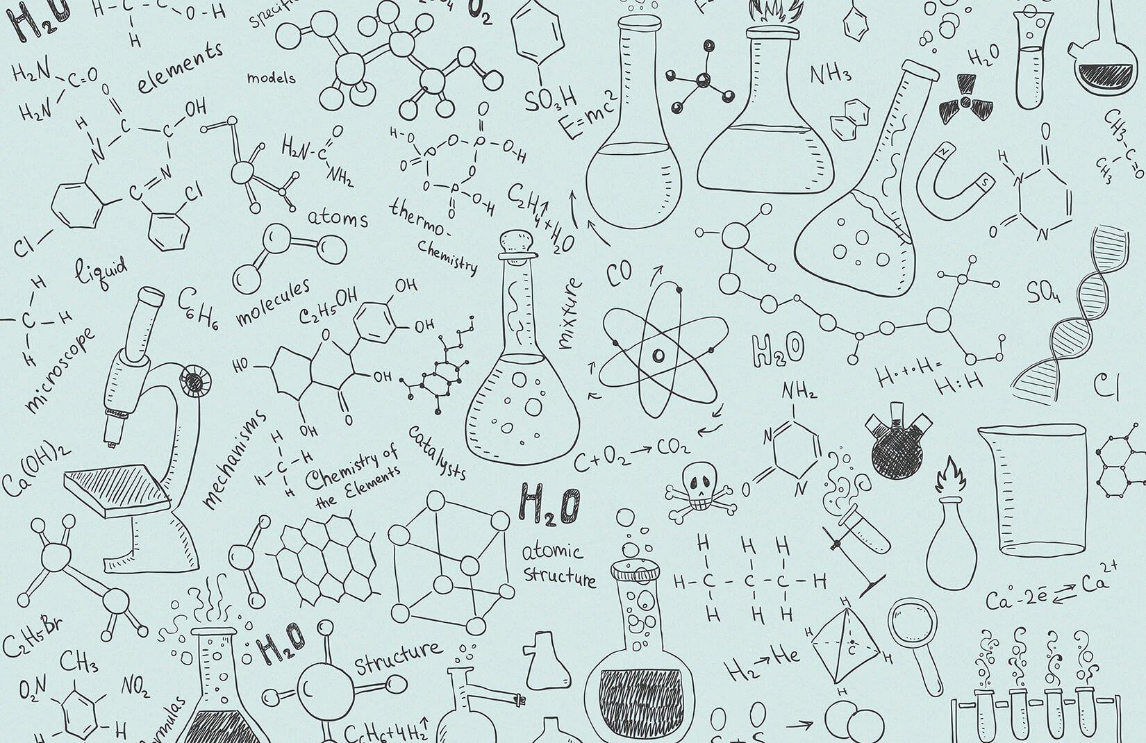 1650x1070 Chemistry Doodle Wallpaper Mural