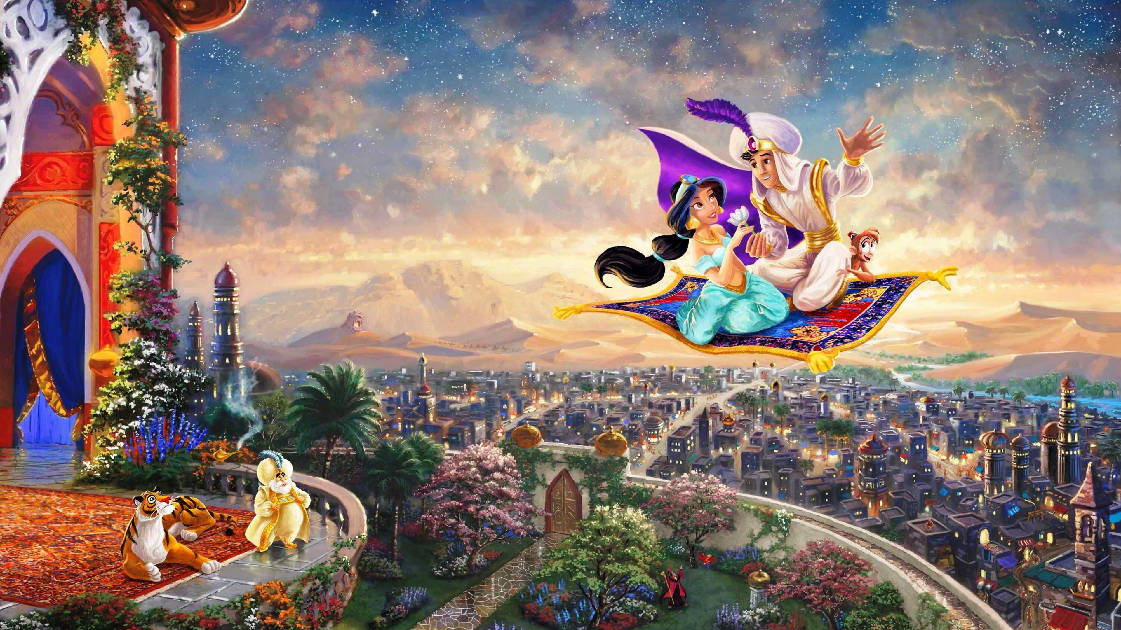 3840x2160 Sultan Aladdin And Jasmine Flying Carpet Desktop HD Wallpaper 3840x2160 :