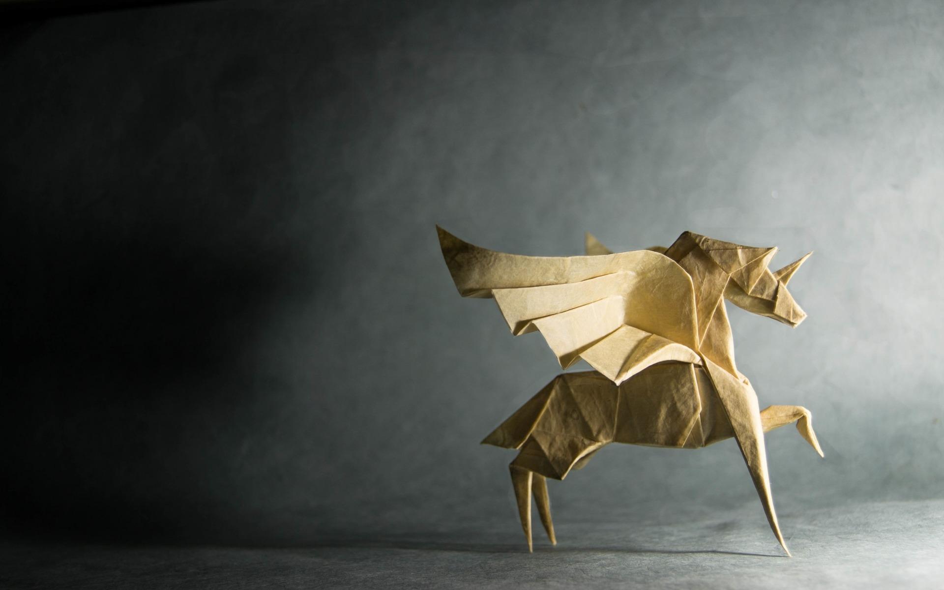 1920x1200 Origami Pegasus wallpaper. Origami Pegasus