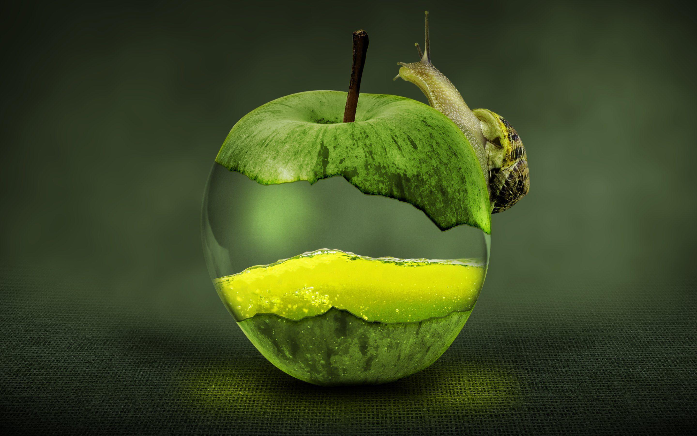 2880x1800 Green Apple Wallpaper