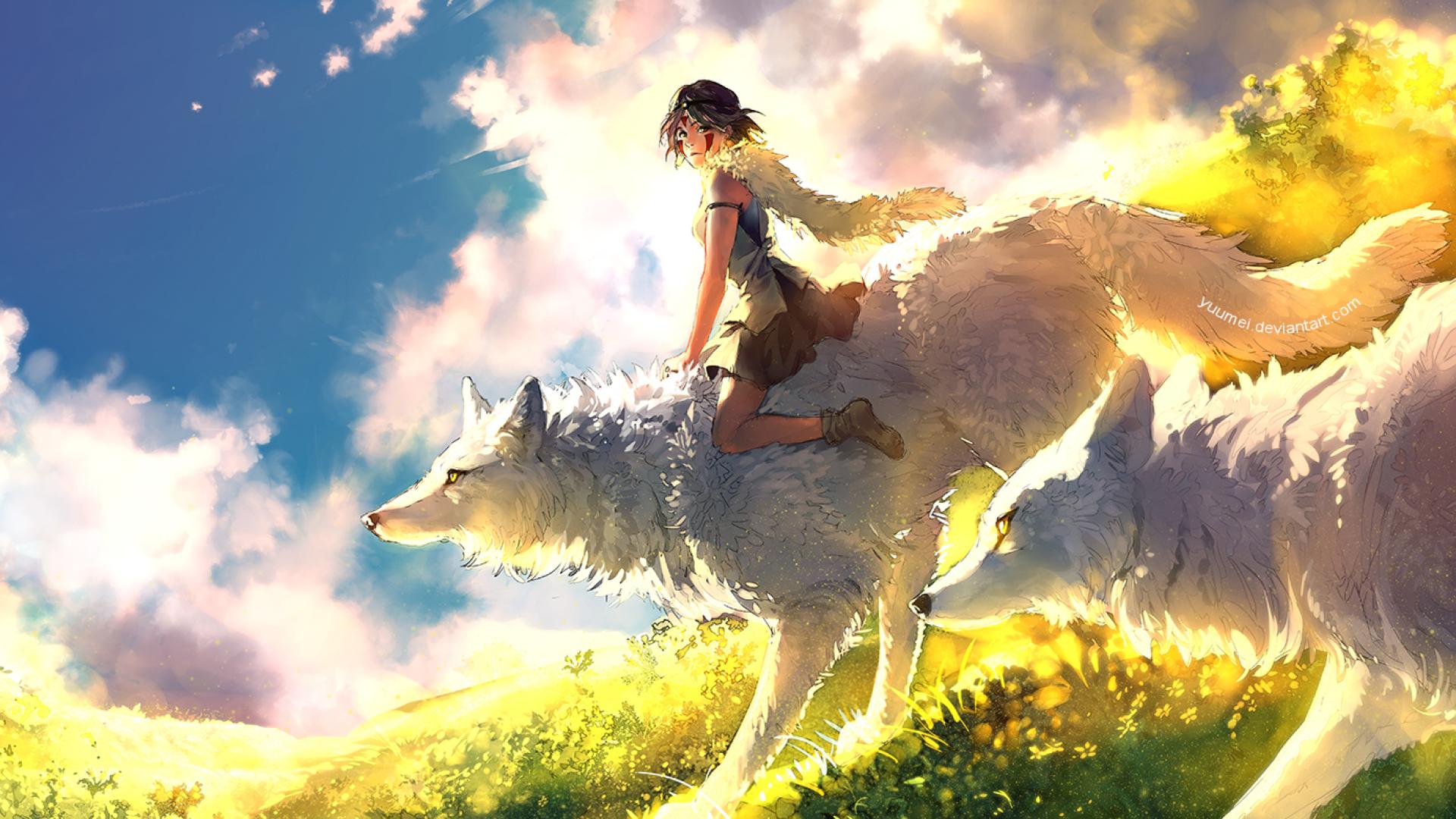 1920x1080 Princess Mononoke, San, Studio Ghibli, Wolf HD Wallpaper & Background • 24999 • Wallur