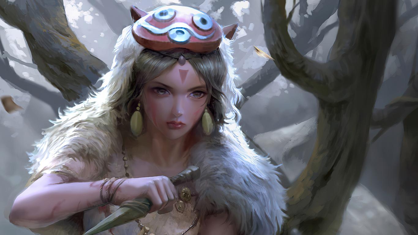 1366x768 Princess Mononoke Art 1366x768 Resolution HD 4k Wallpaper, Image, Background, Photo and Picture