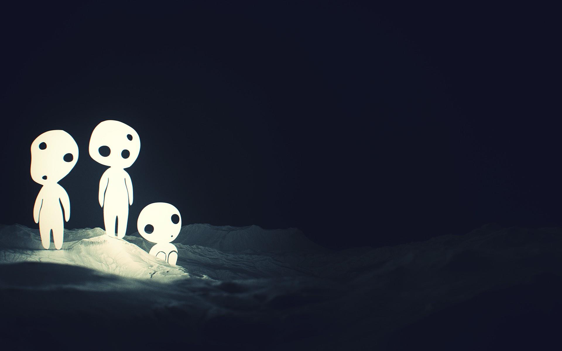 1920x1200 #SliD #anime, #Kodama, #Princess Mononoke, #Studio Ghibli, #digital art, wallpaper. Mocah HD Wallpaper