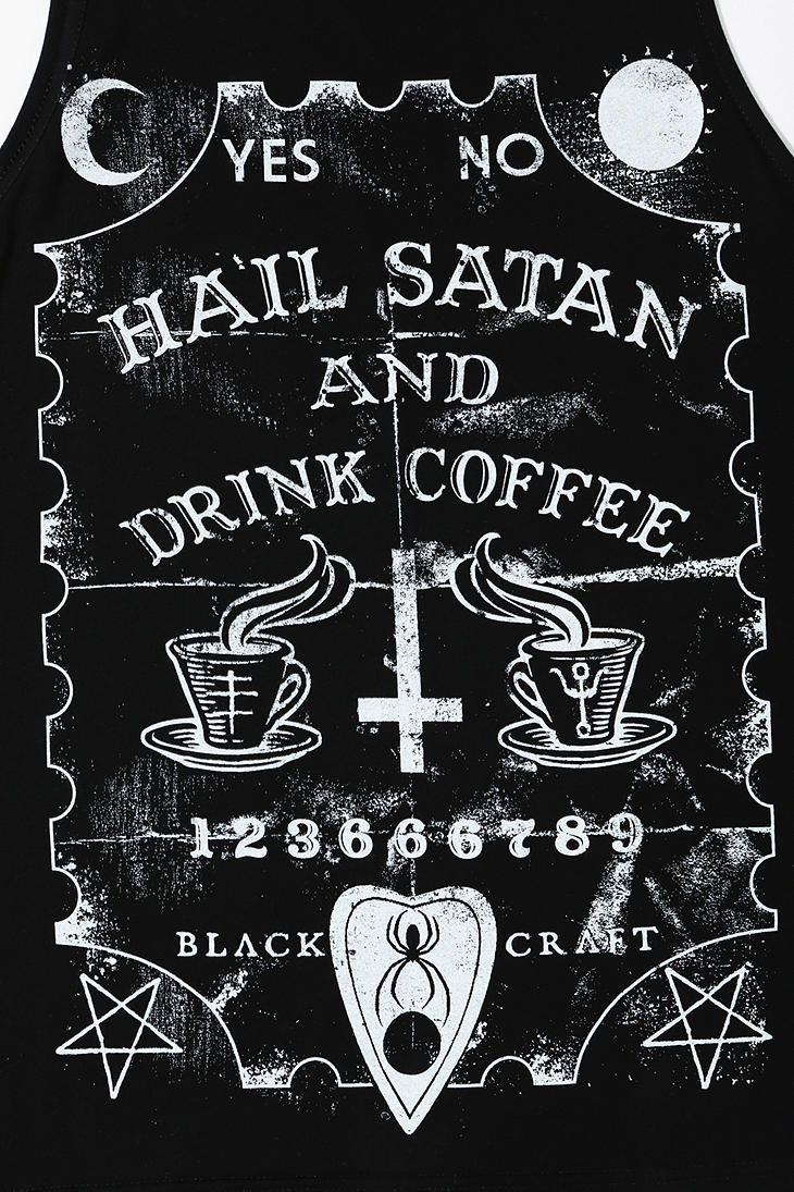 730x1095 Black Craft Satan & Coffee Muscle Tee. Satan, Hail satan, Satanic art