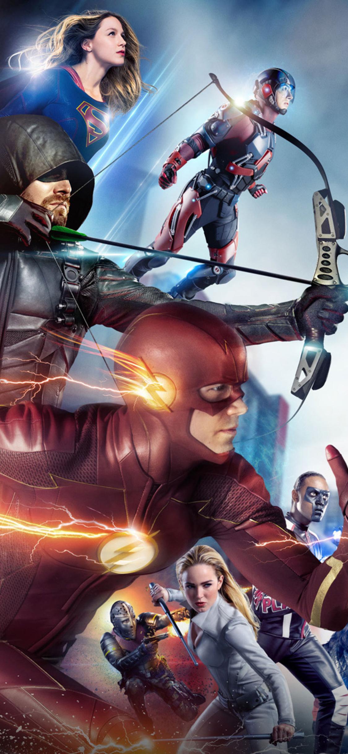 1125x2436 Crisis On Earth X Arrowverse Crossover 2017 iPhone XS, iPhone iPhone X HD 4k Wallpaper, Image, Background, Photo and Picture