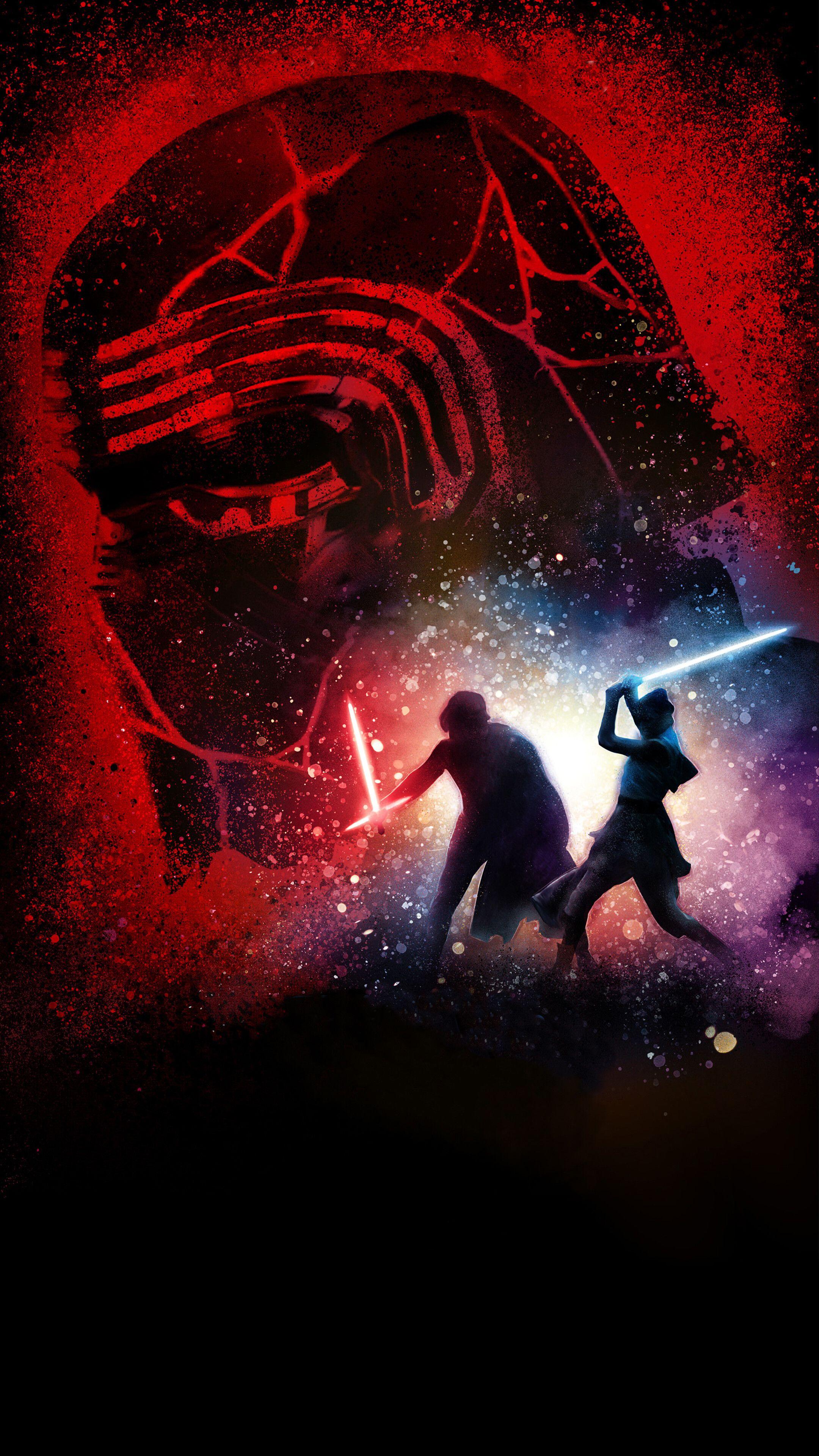 2160x3840 Kylo Ren And Rey Wallpaper