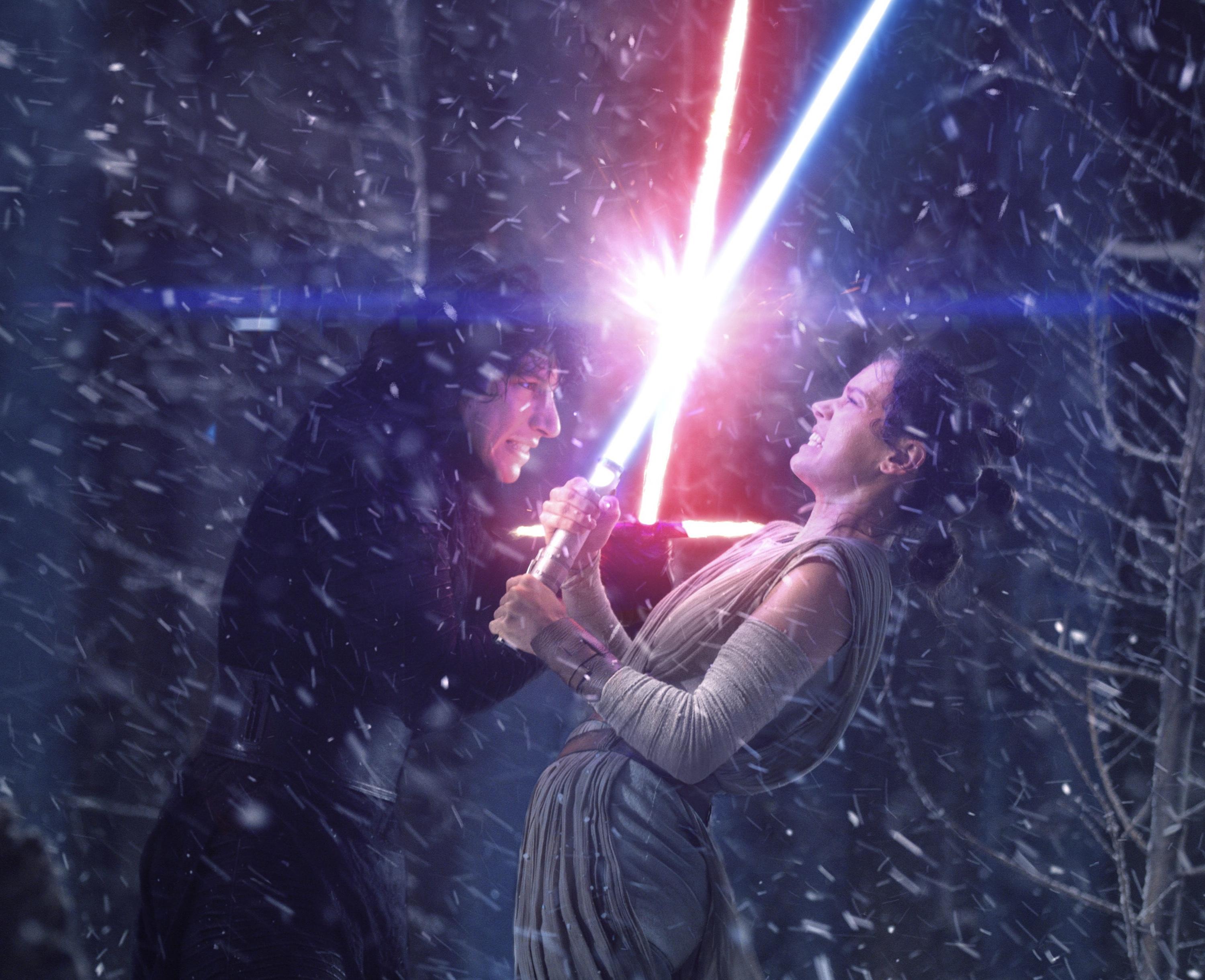 2999x2440 Rey And Kylo Ren Fighting With Lightsaber, HD Movies, 4k Wallpaper, Image, Background, Photo and Picture