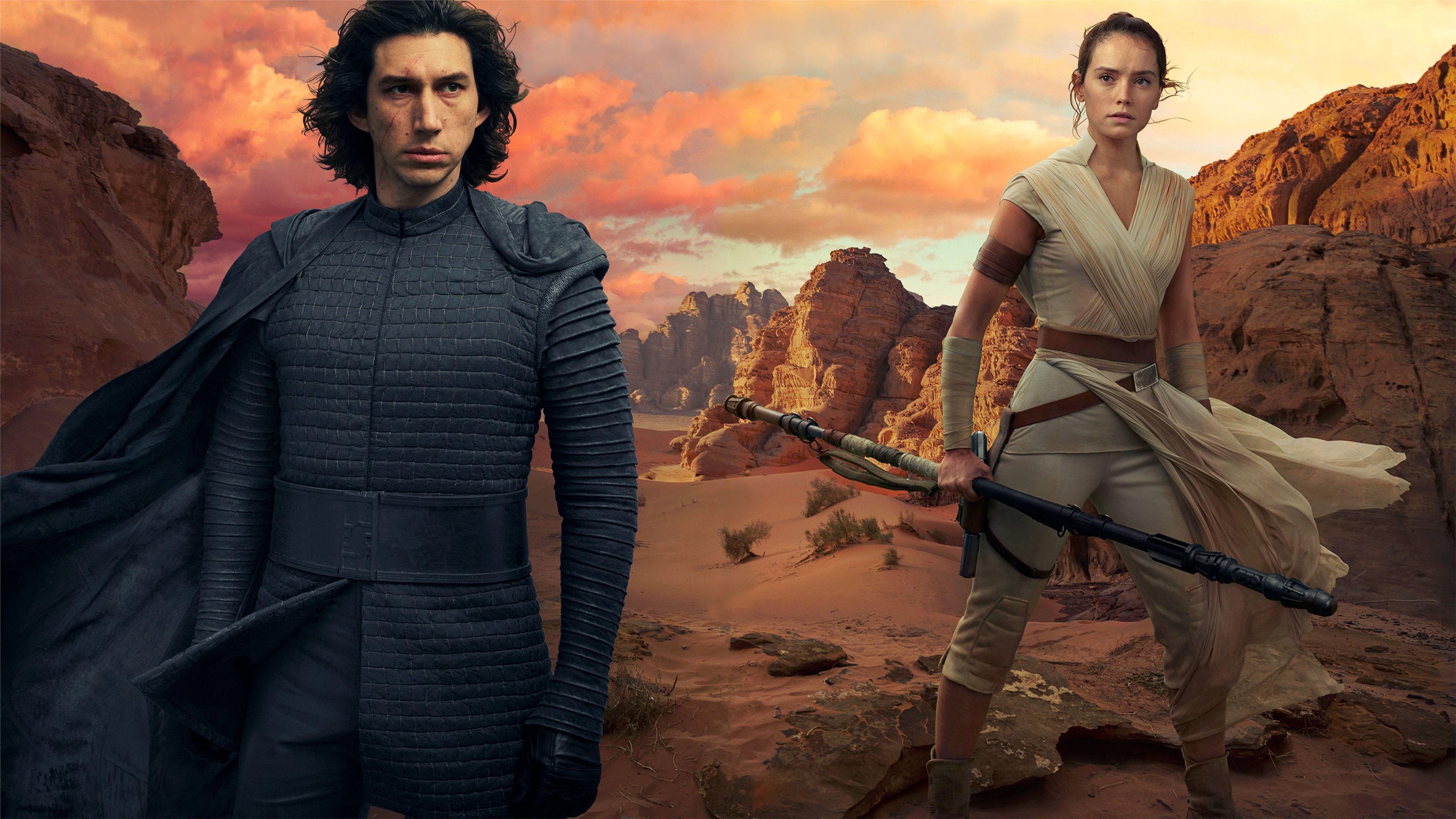 4096x2304 Star Wars 9 Rey And Kylo Ren