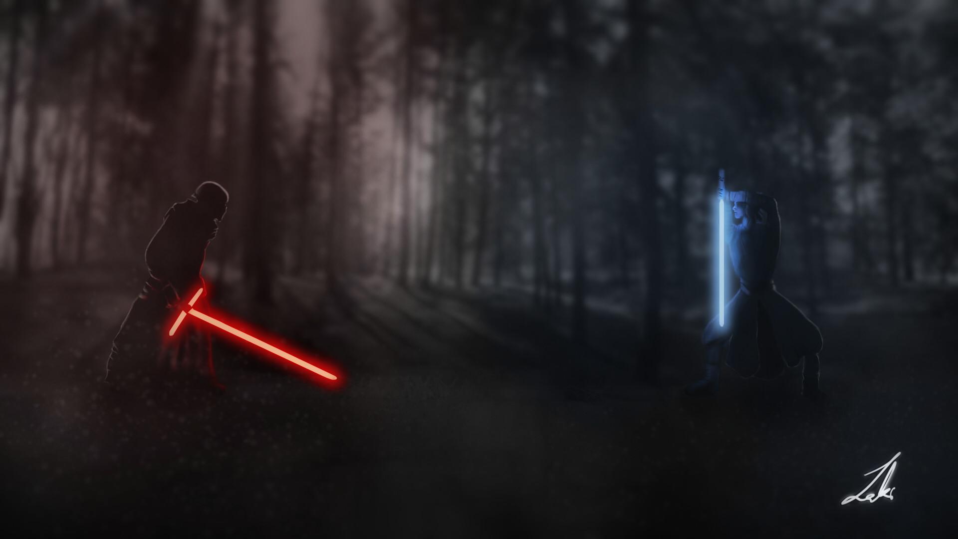 1920x1080 Kylo Ren vs. Rey, Zach Zaki