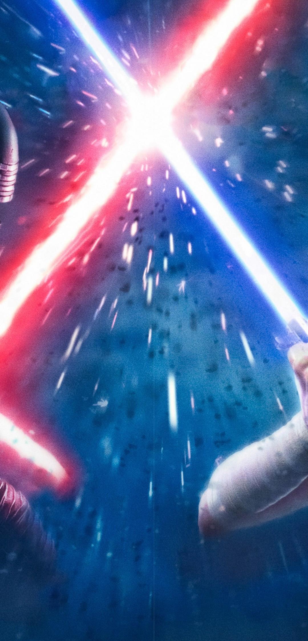 1080x2246 Download 1080x2246 Star Wars: The Rise Of Sky Walker, Kylo Ren Vs Rey Wallpaper for Xiaomi Pocophone F Asus ZenFone 5Z