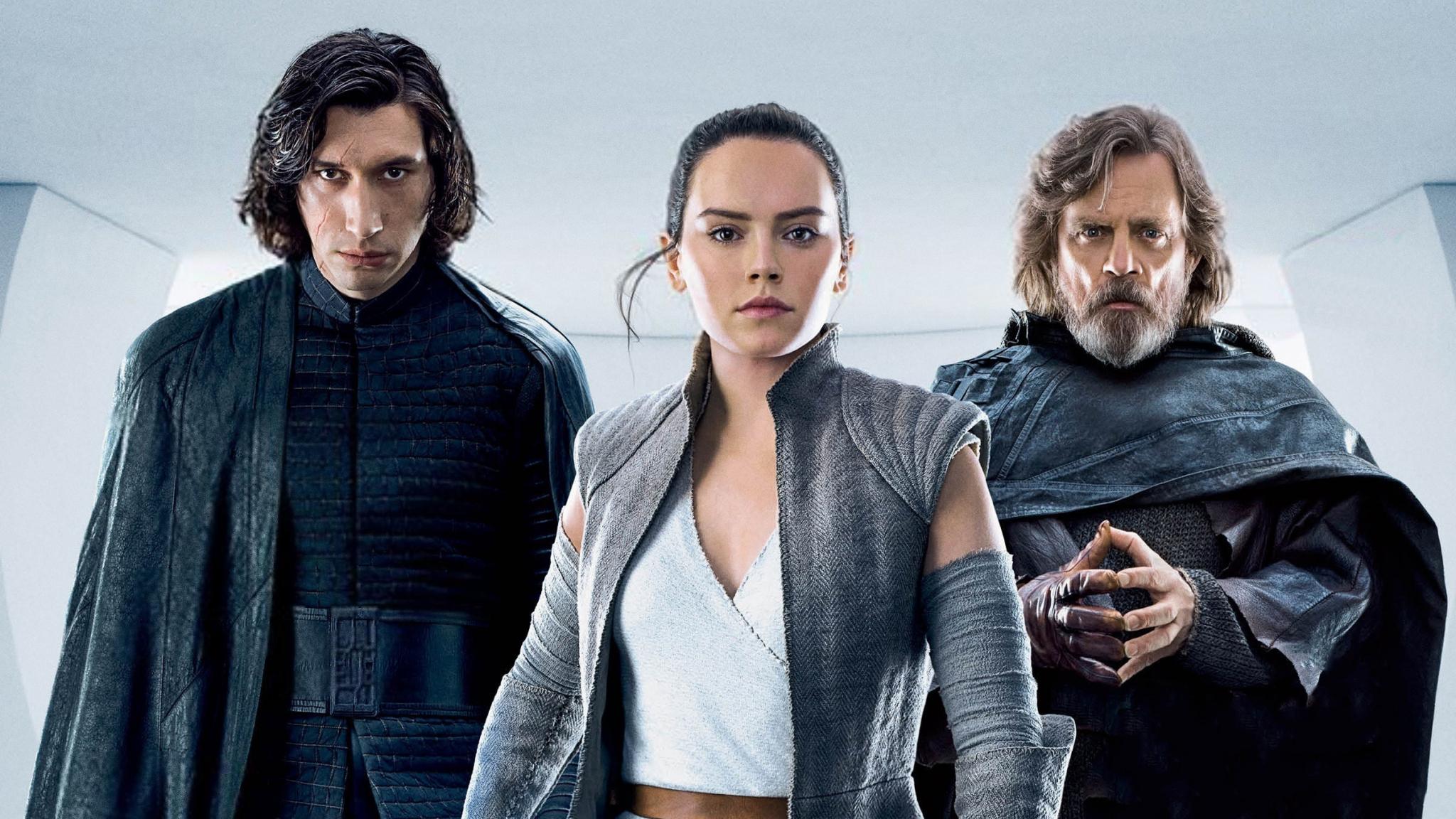 2048x1152 Desktop Wallpaper Kylo Ren, Rey, Luke Skywalker, Star Wars: The Last Jedi, Adam Driver, Daisy Ridley, Mark Hamill, HD Image, Picture, Background, E29cf1