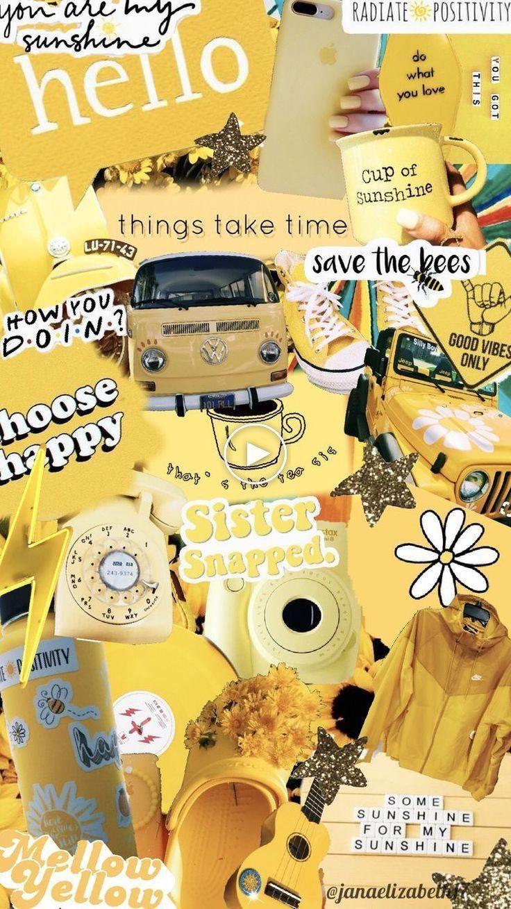 736x1309 aesthetic #yellow #collage #wallpaper #moodboard - iPhone wallpaper yellow, iPhone wallpaper tumblr aesthetic, Aesthetic iphone wallpaper