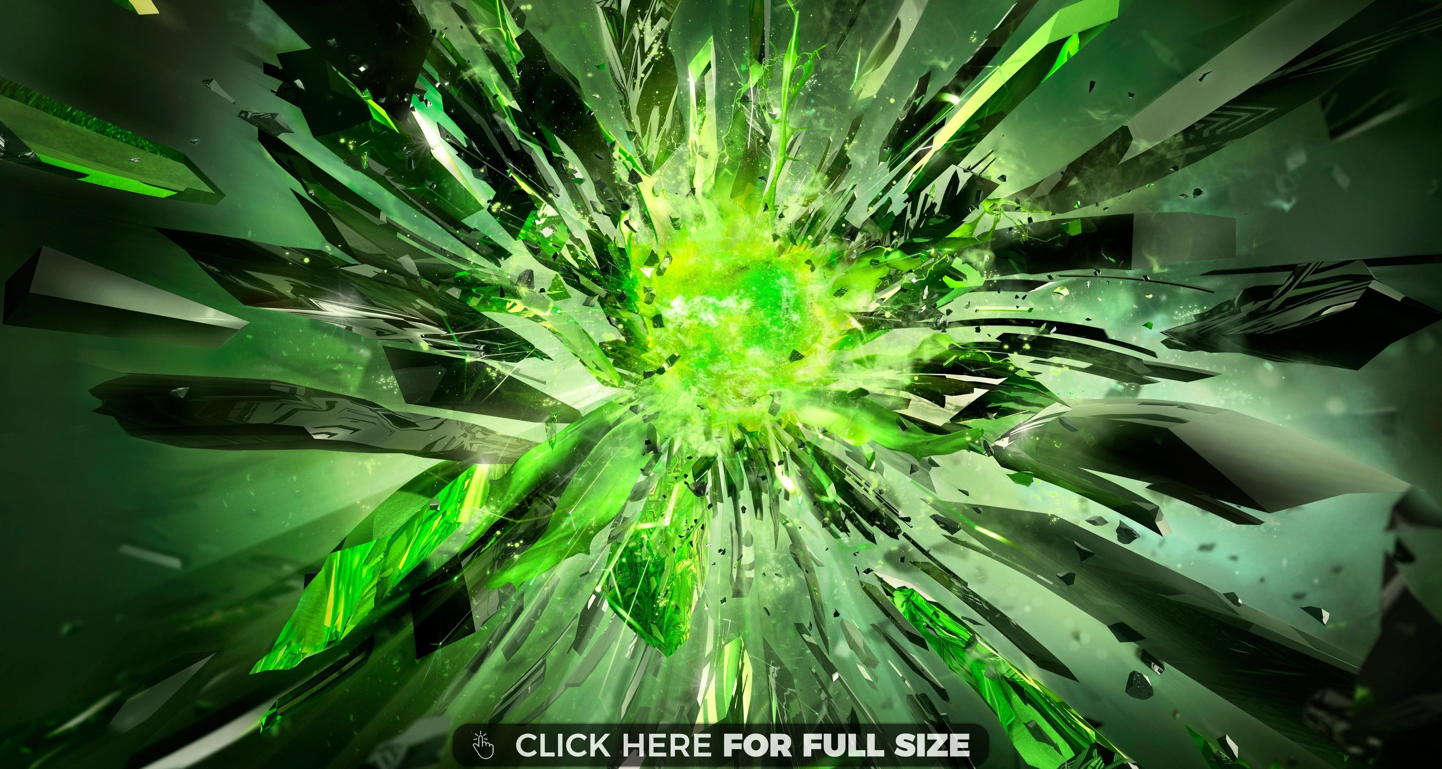 4800x2560 Green Crystals 4K wallpaper. Computer wallpaper desktop wallpaper, Green wallpaper, Abstract desktop background