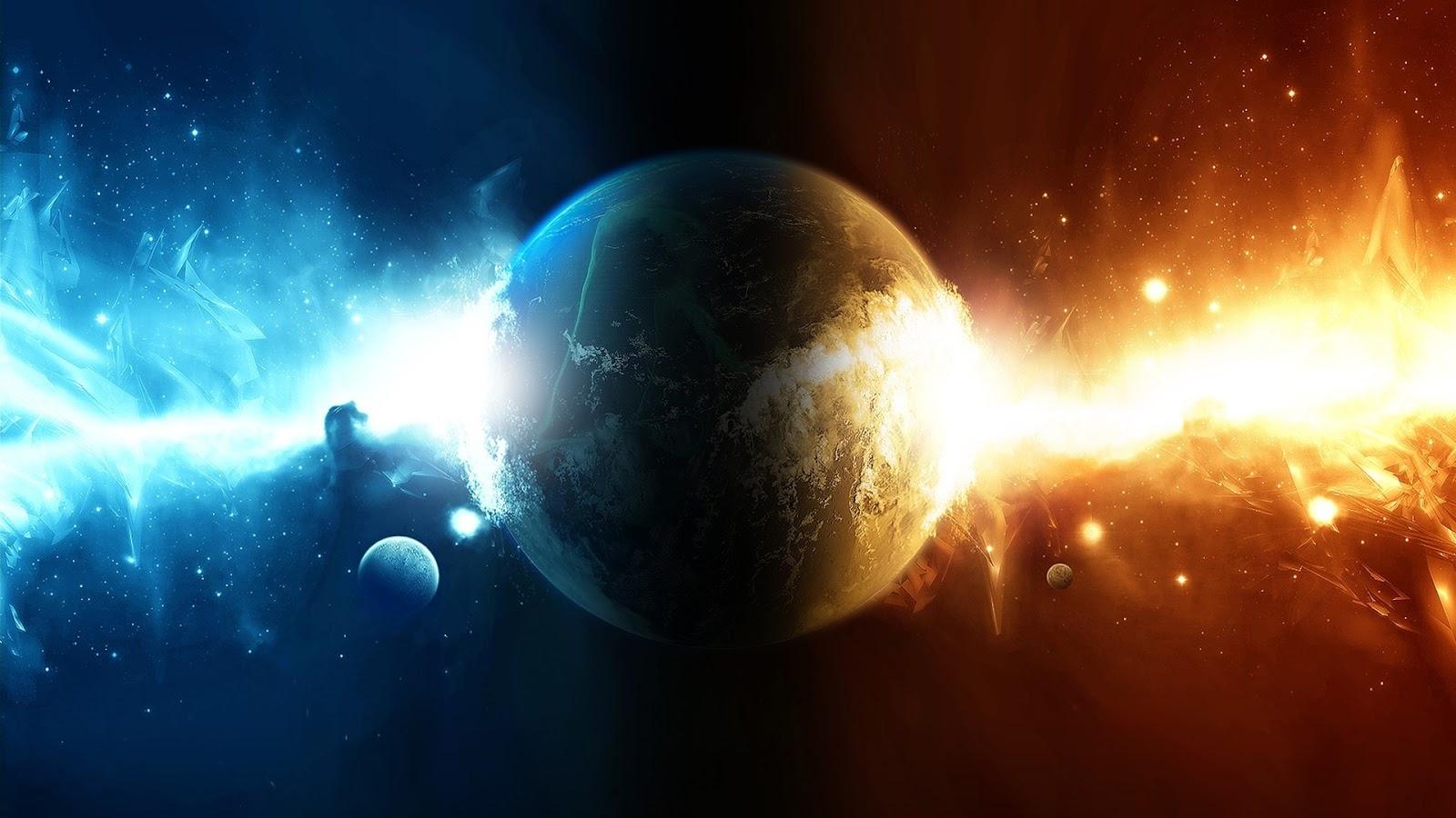 1600x900 Cool Background Fire And Ice HD Wallpaper