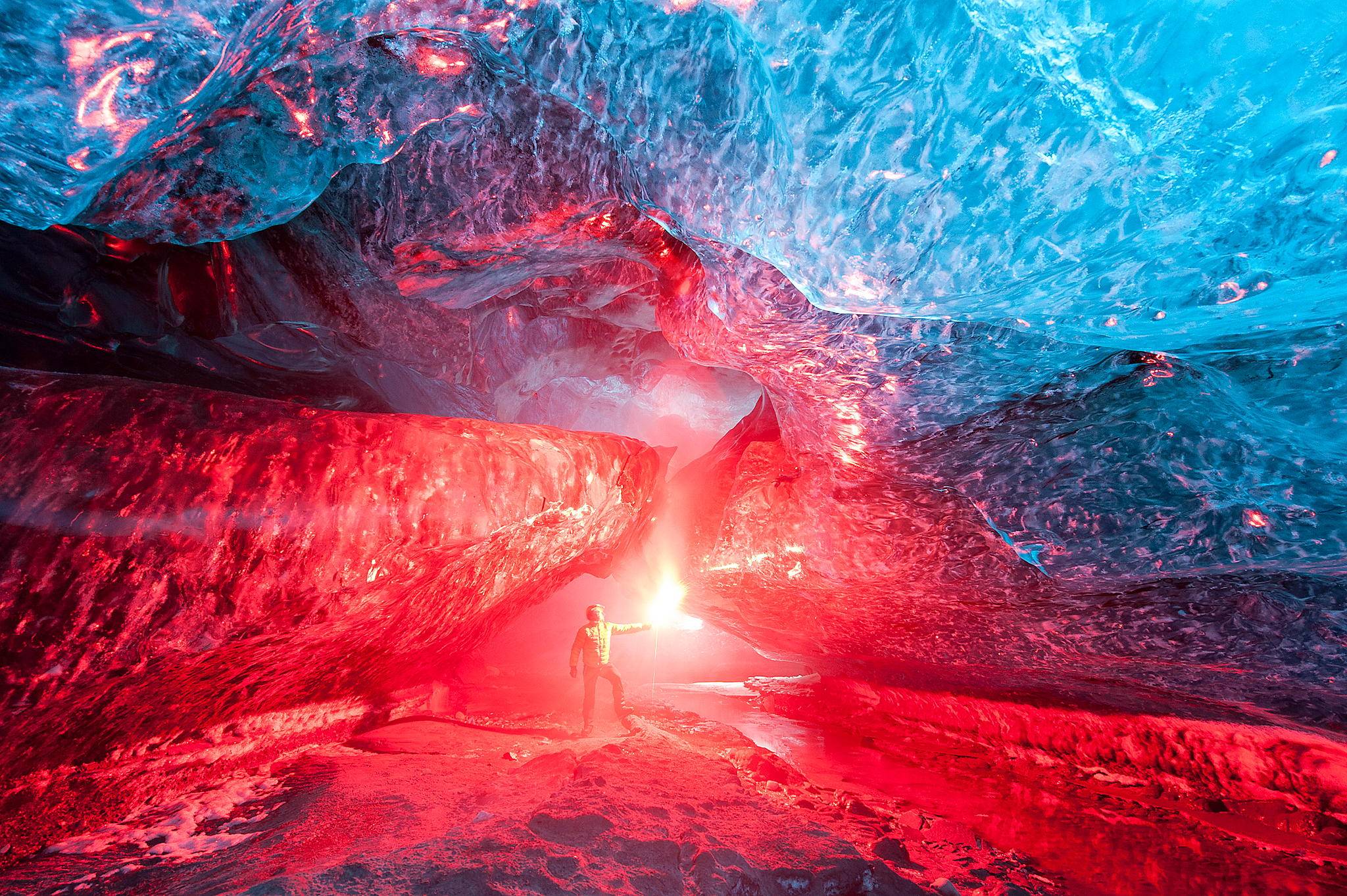2048x1363 ice cave HD wallpaper, background